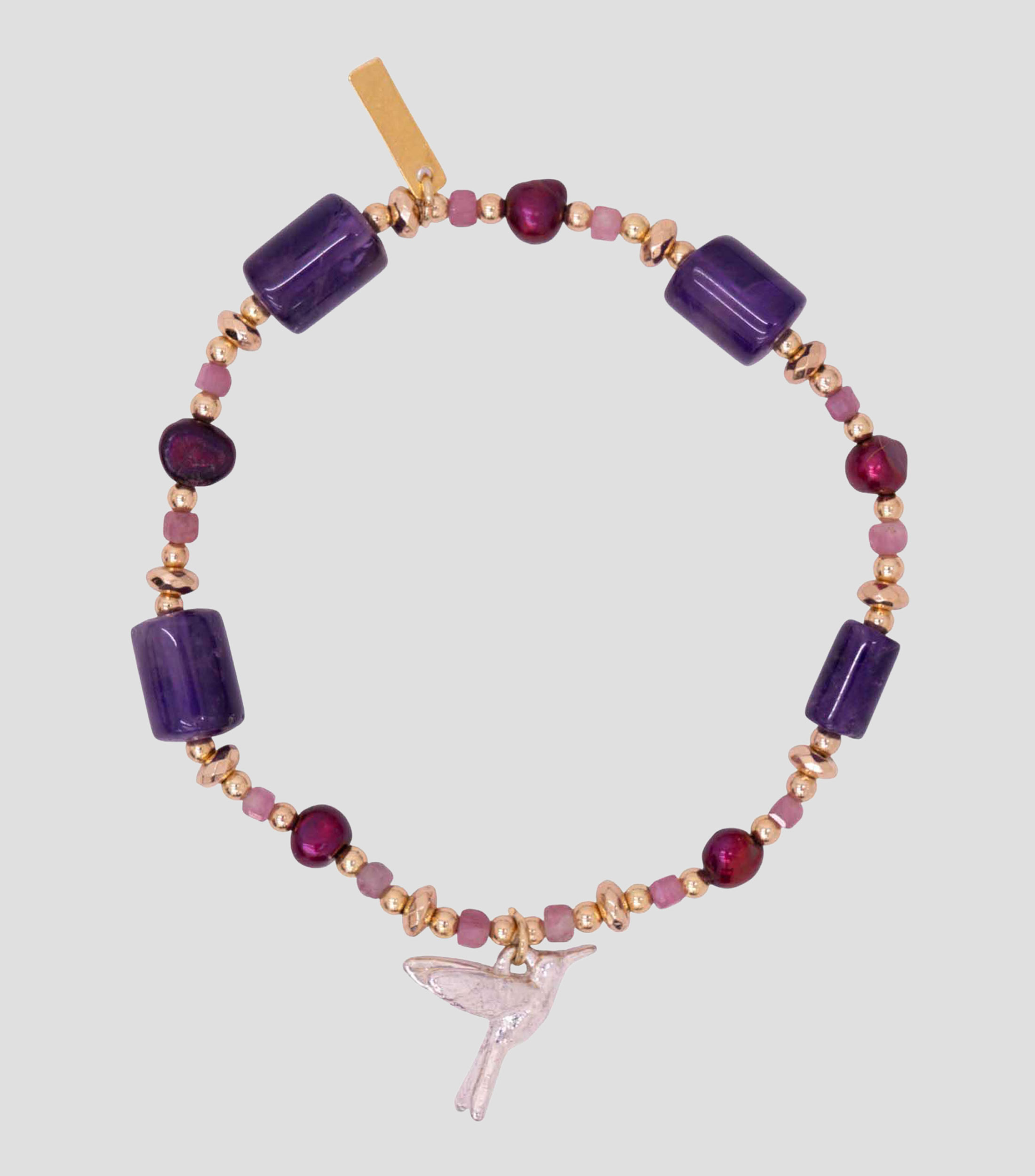 Brazalete colibrí con piedras Mujer