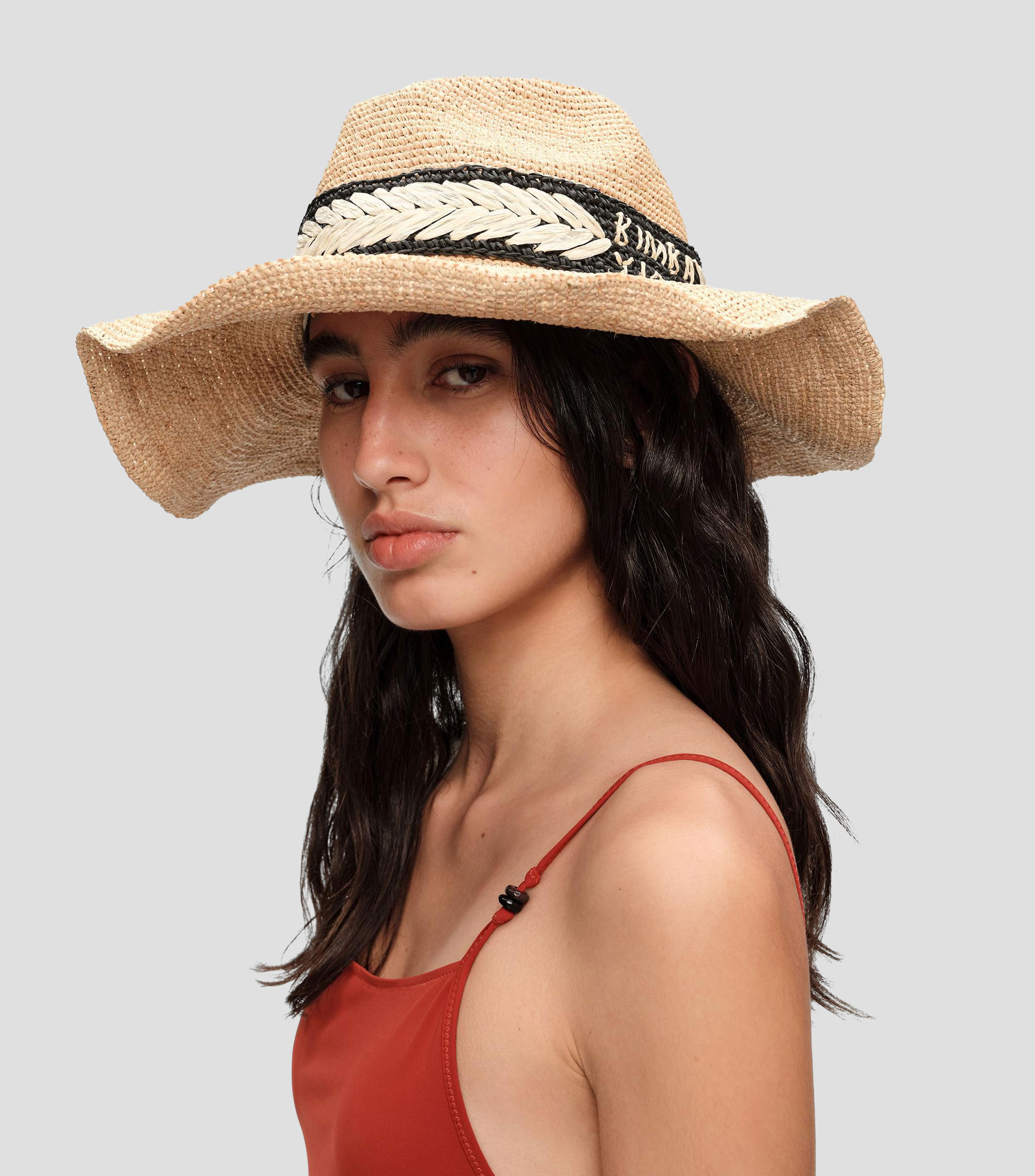 Sombrero panamá con cinta bordada Mujer