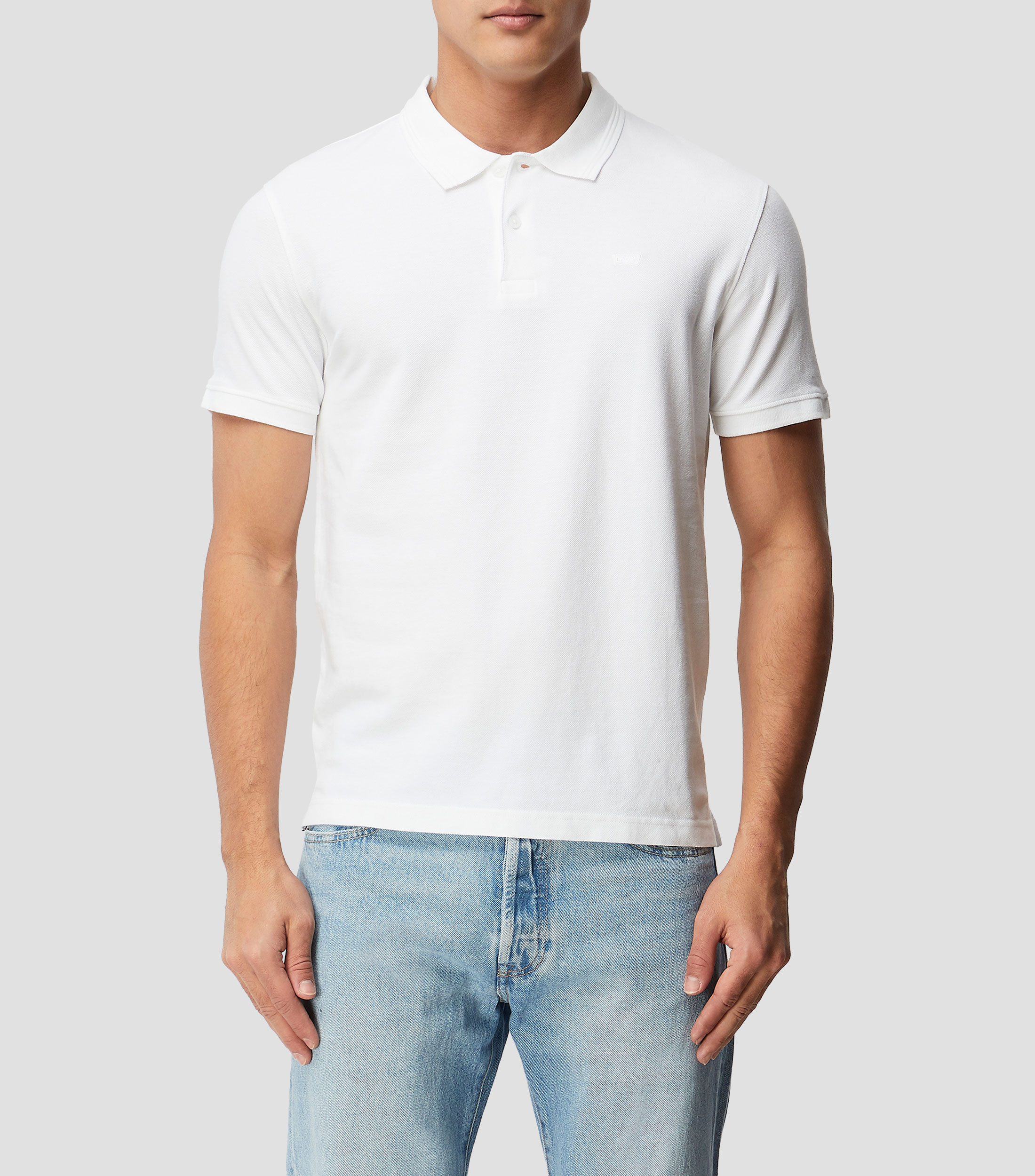 Playera cuello tipo polo manga corta lisa Hombre