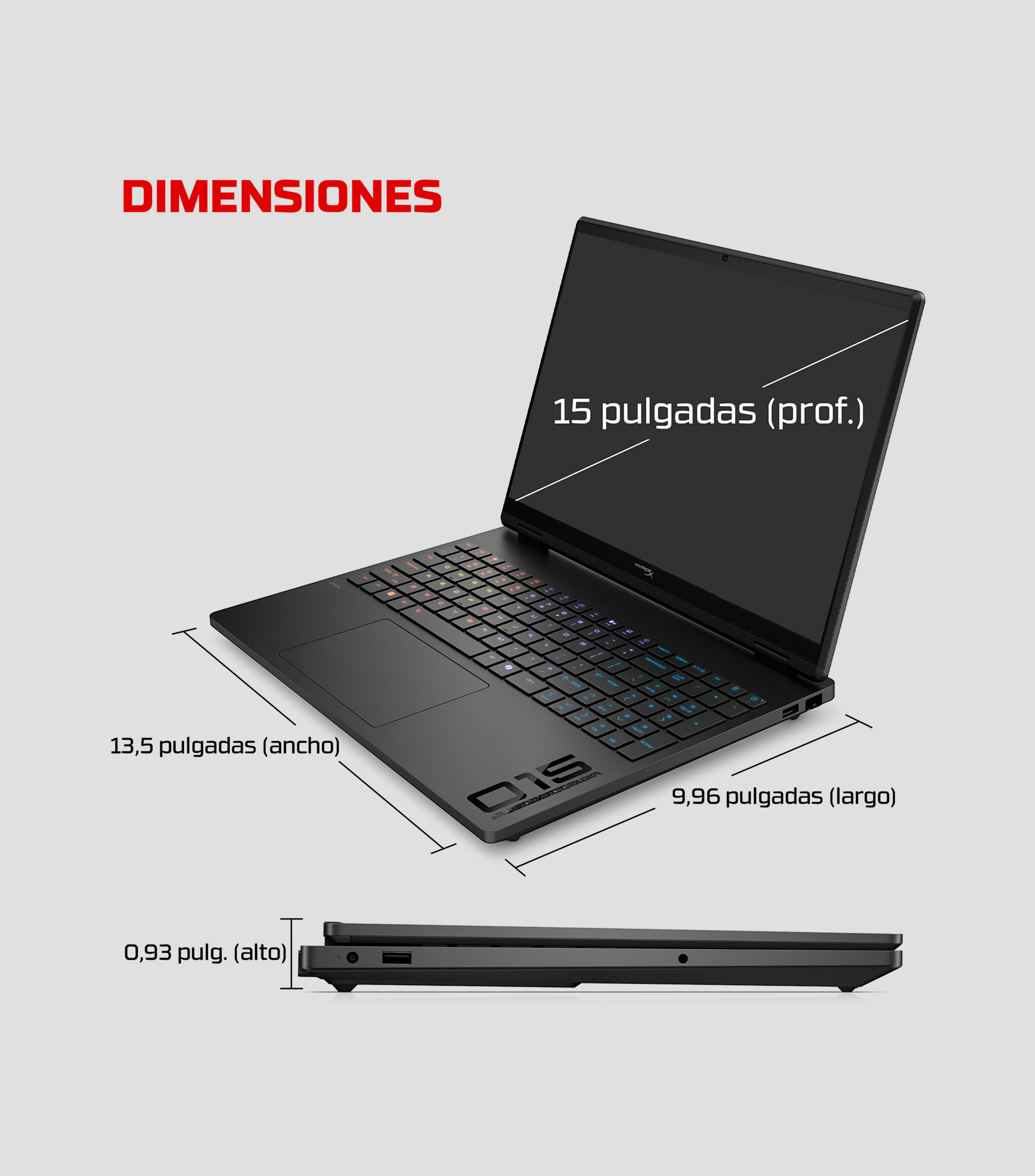 Laptop Gaming, HyperX OMEN 15.3", NVIDIA GeForce RTX 5050, Intel Core i5, RAM 16 GB, 512 GB SSD, Negro