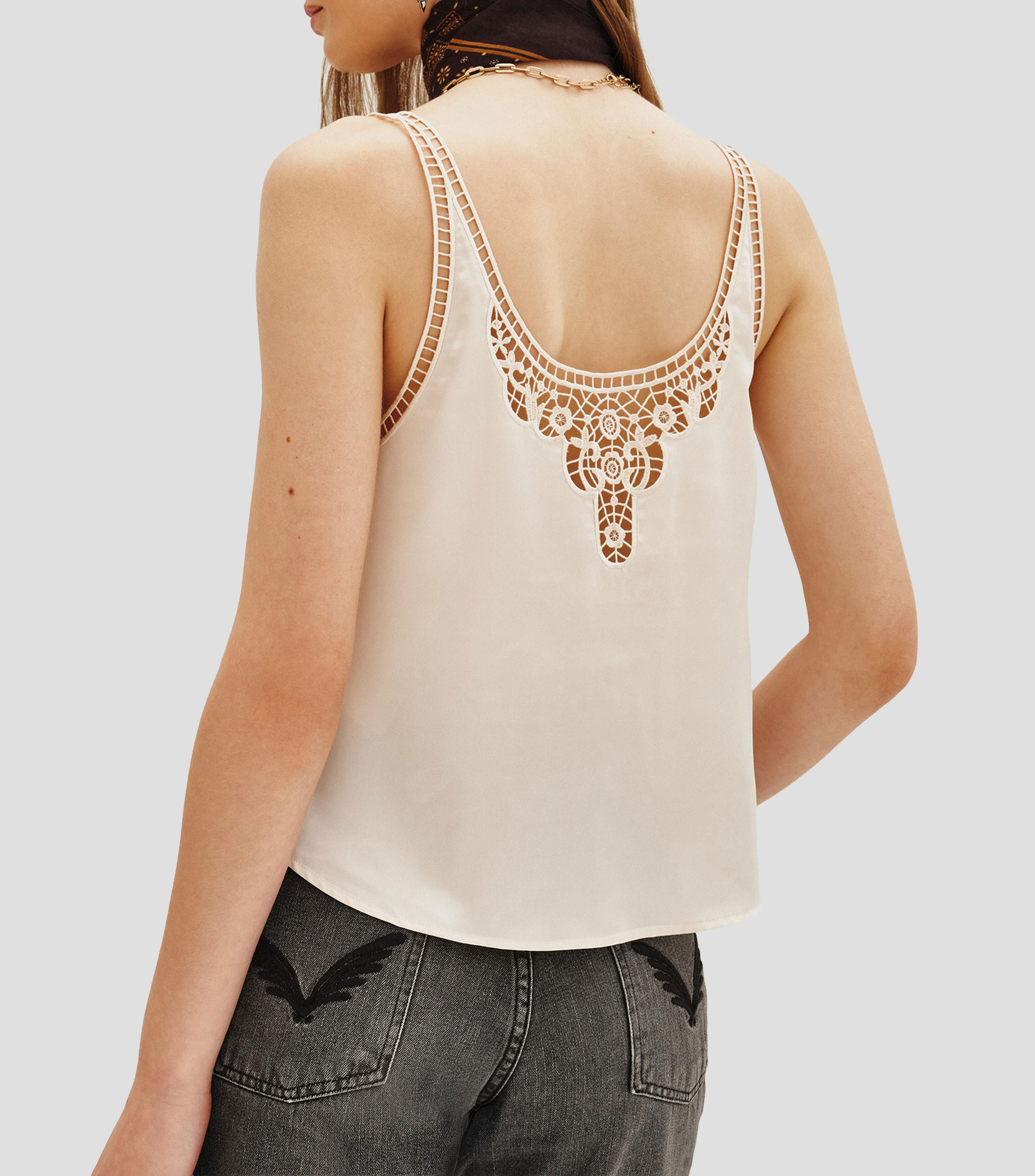 Blusa lisa sin mangas Mujer