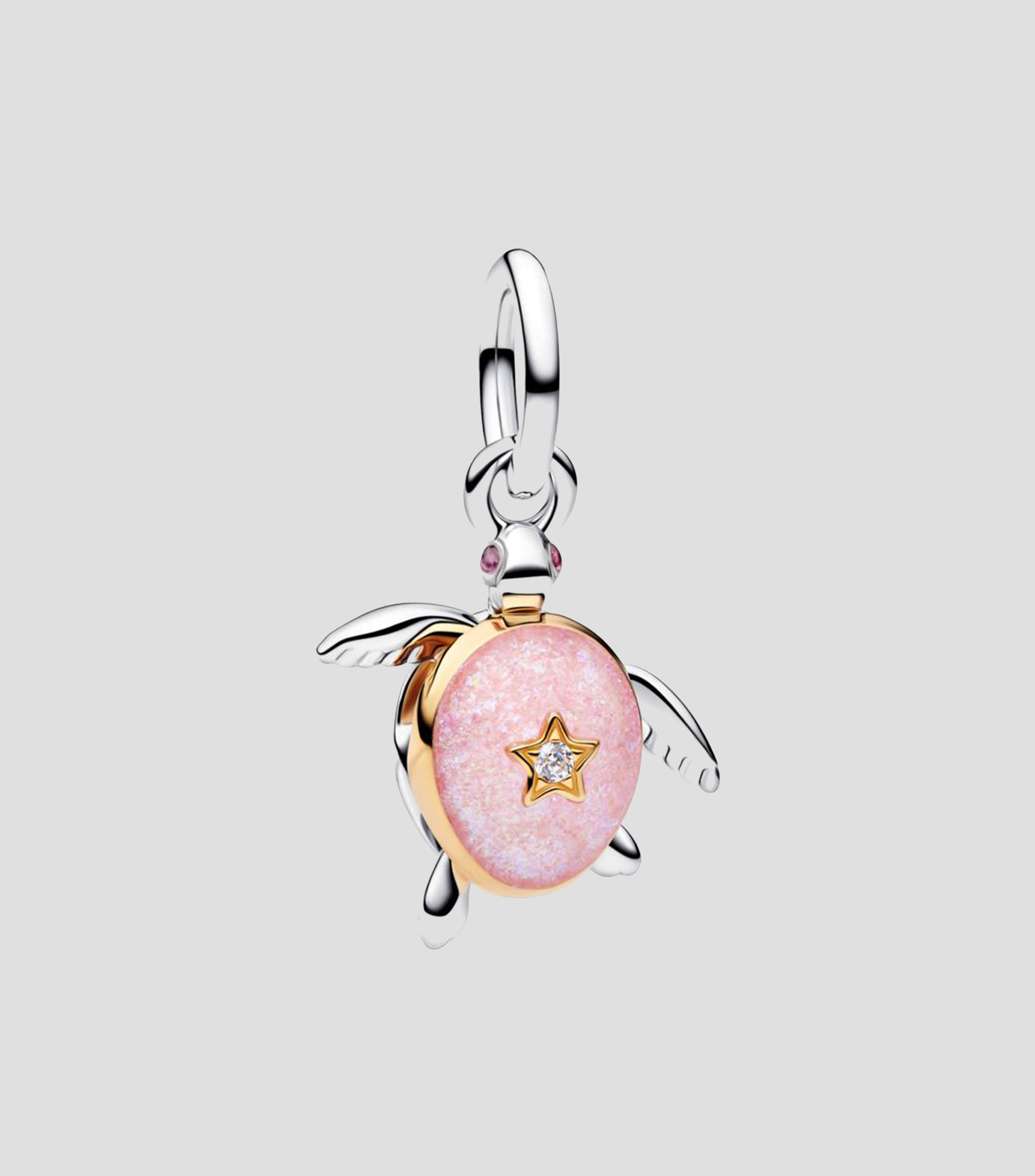 Charm tortuga en plata con diamante Unisex
