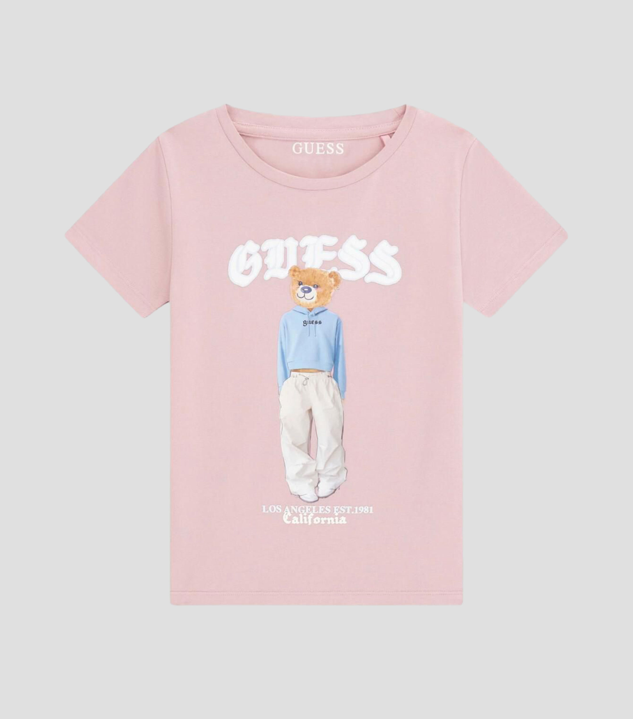 Playera cuello redondo manga corta estampada Niña