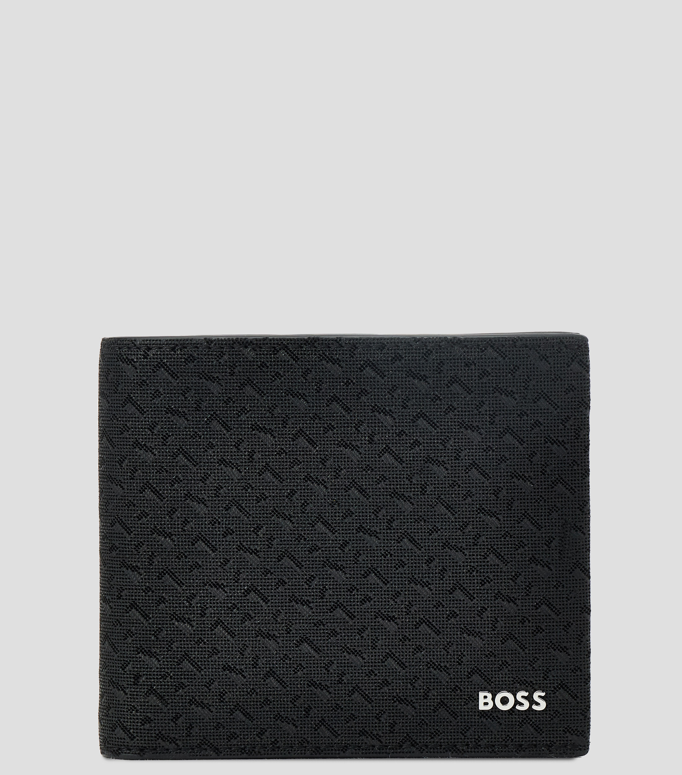 Cartera bifold Daxter en fibra de cuero negra fantasía Hombre