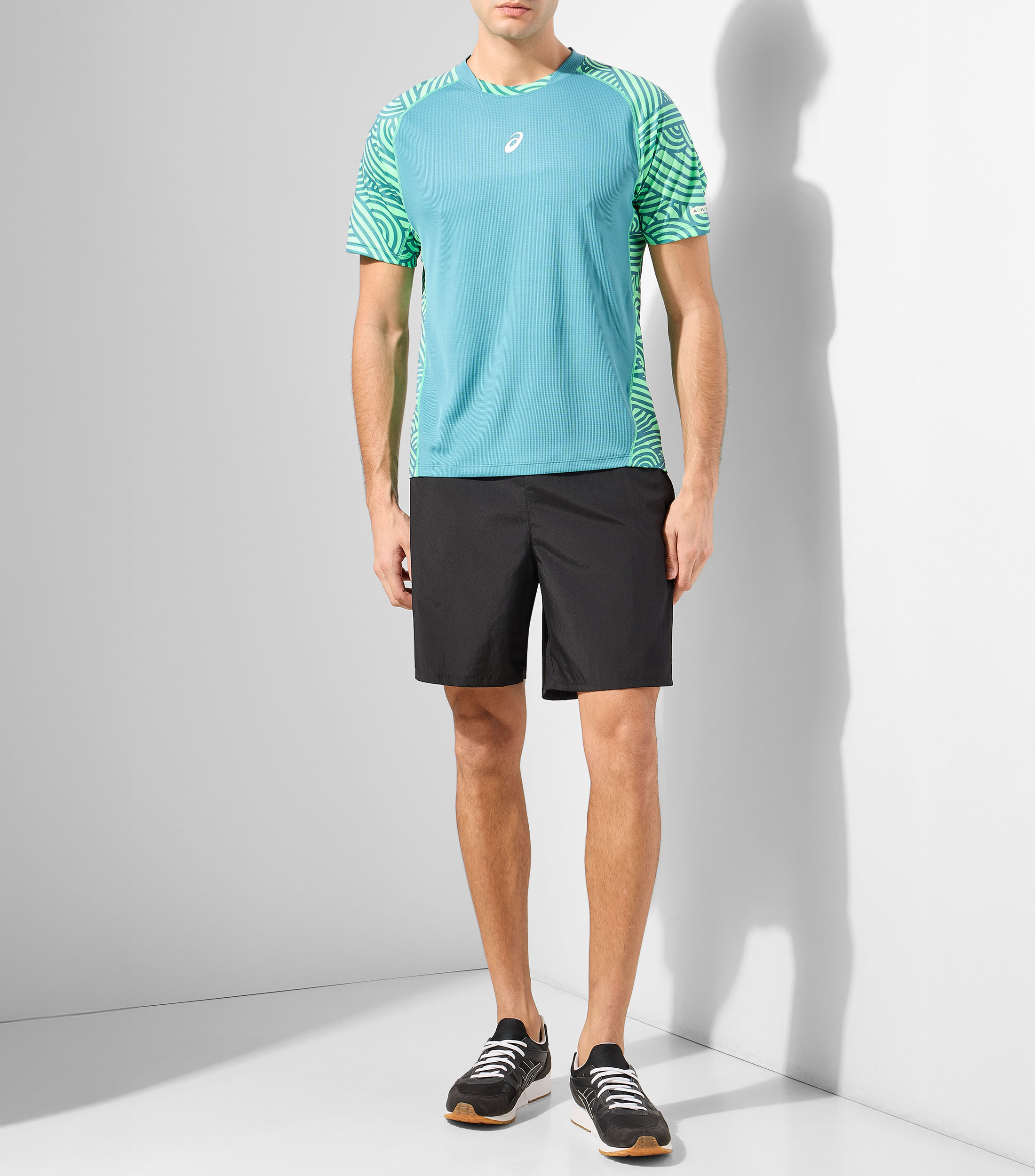 Playera para pádel cuello redondo manga corta estampada Hombre