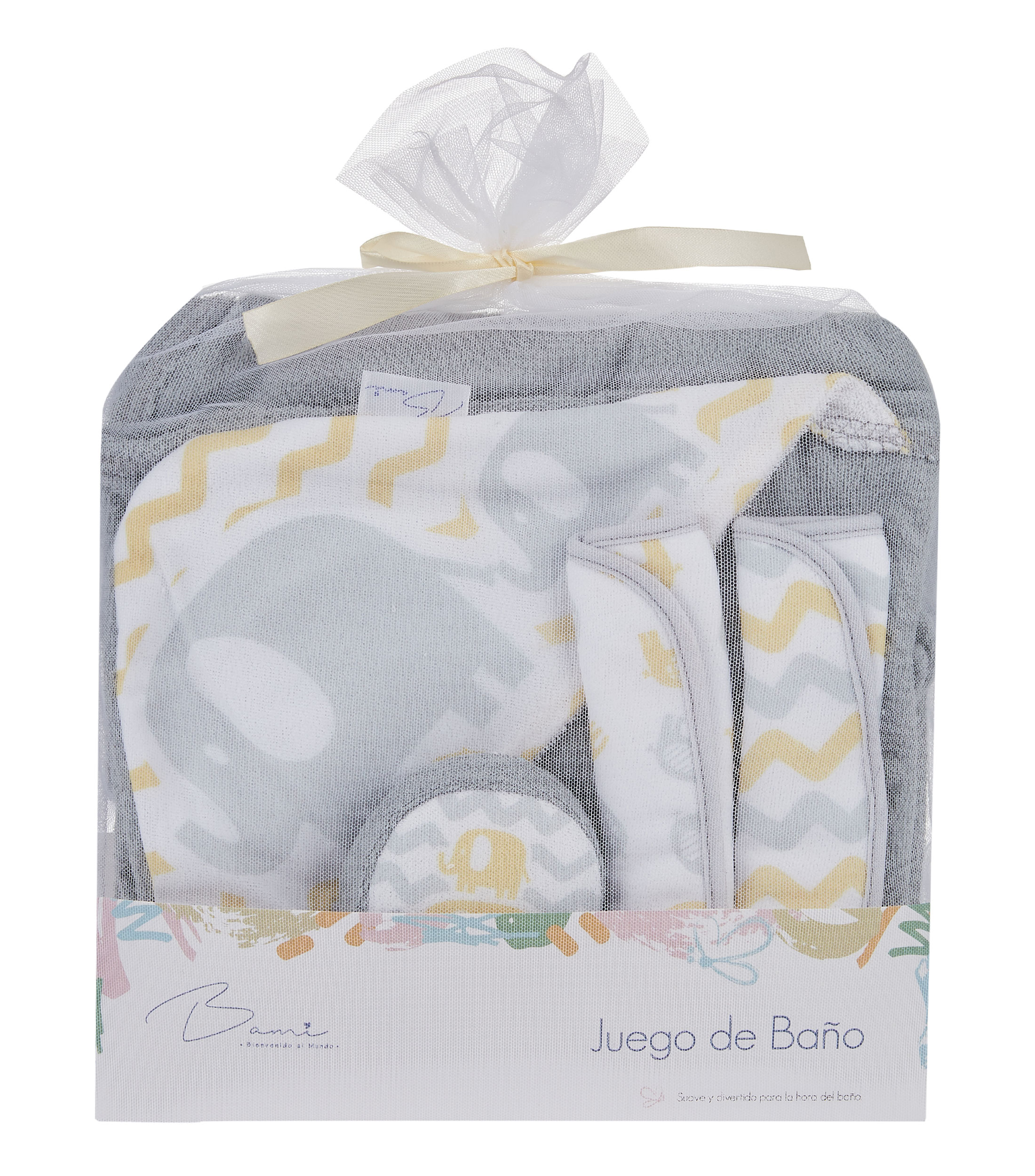 Set de Bano Elefantes 4 Piezas Bebe
