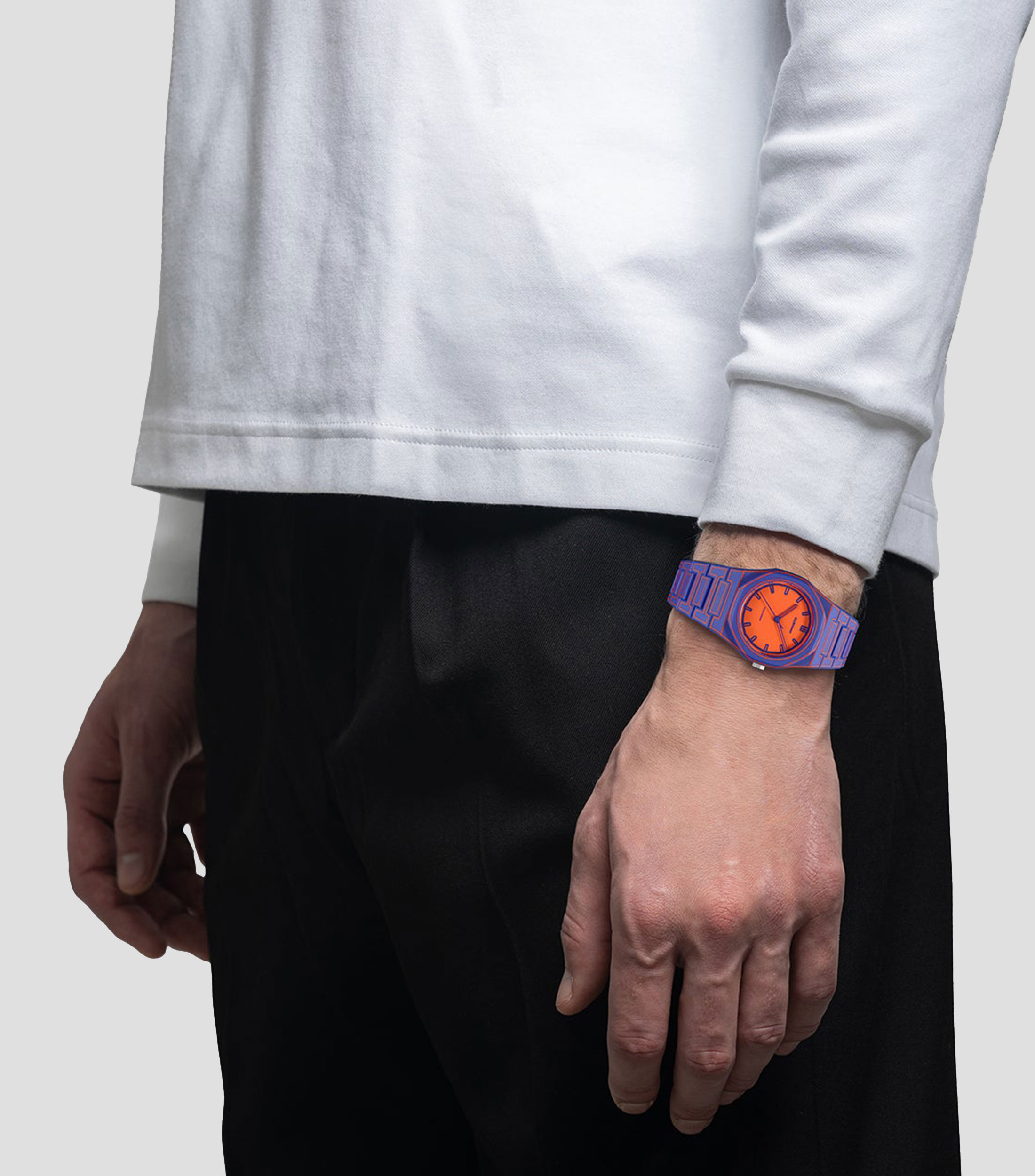 Reloj para Hombre Electric Sketch casual morado, naranja