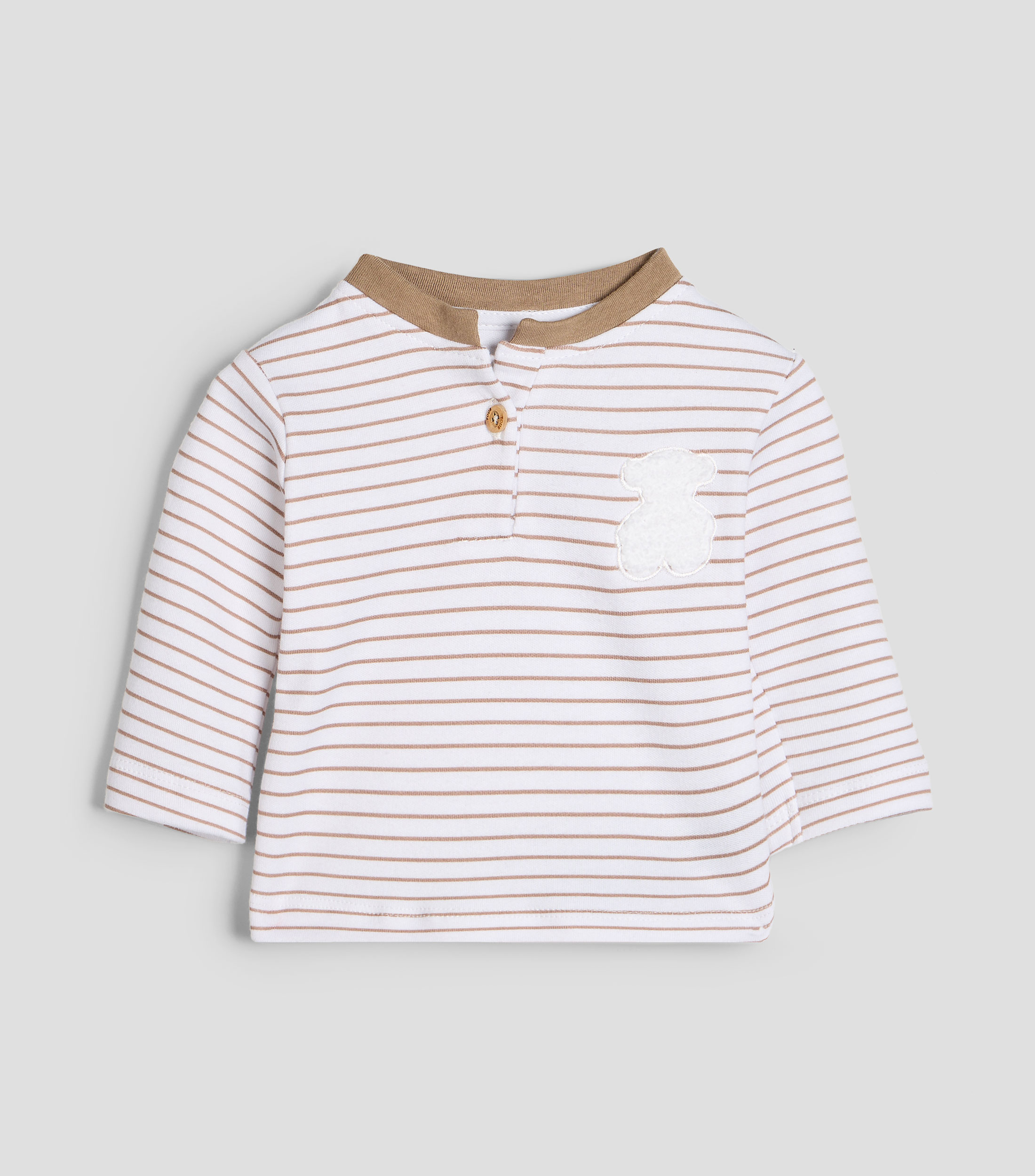 Playera cuello redondo manga larga de rayas Bebé