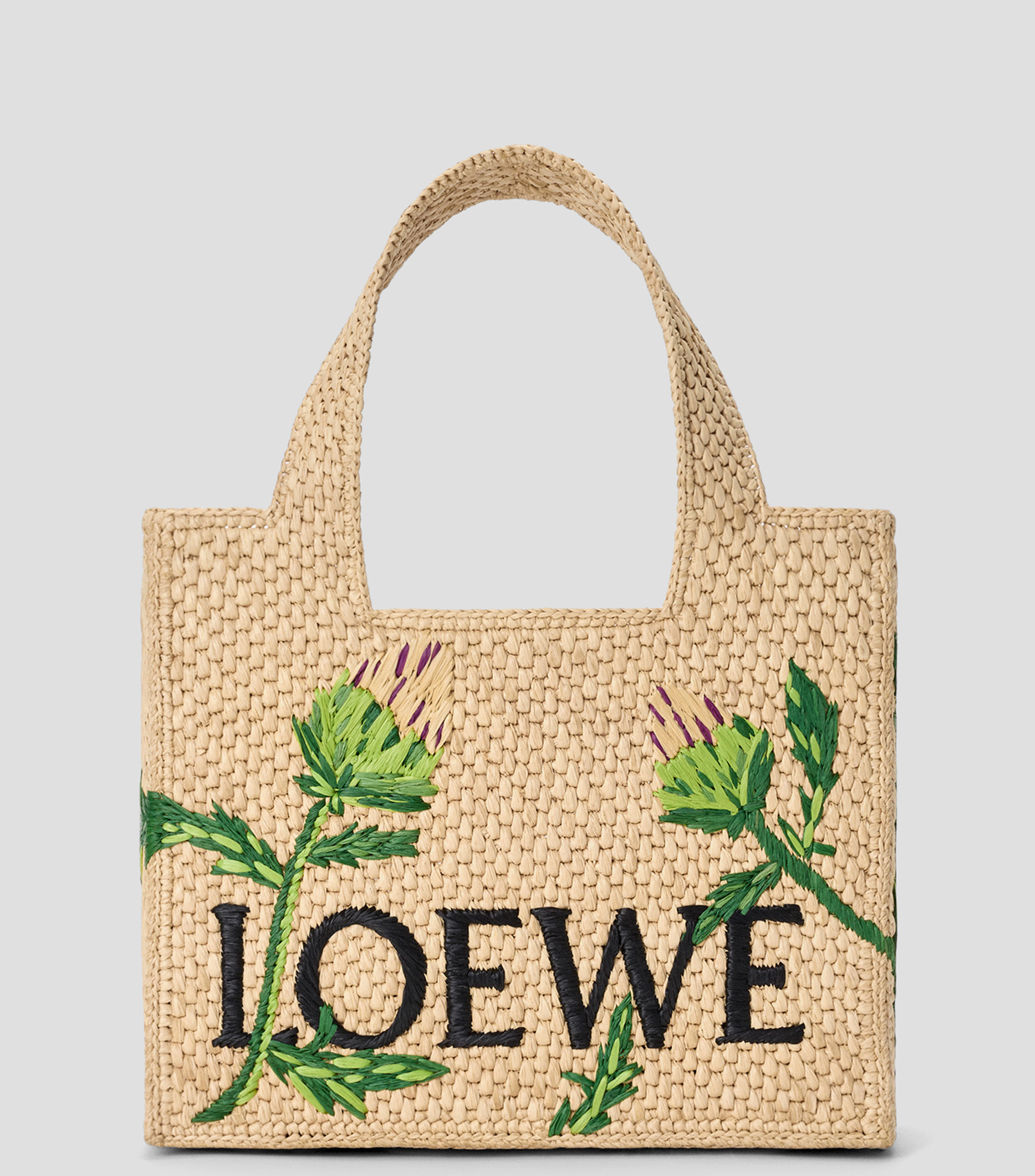 Bolsa Loewe Font Tote pequeño en rafia Mujer