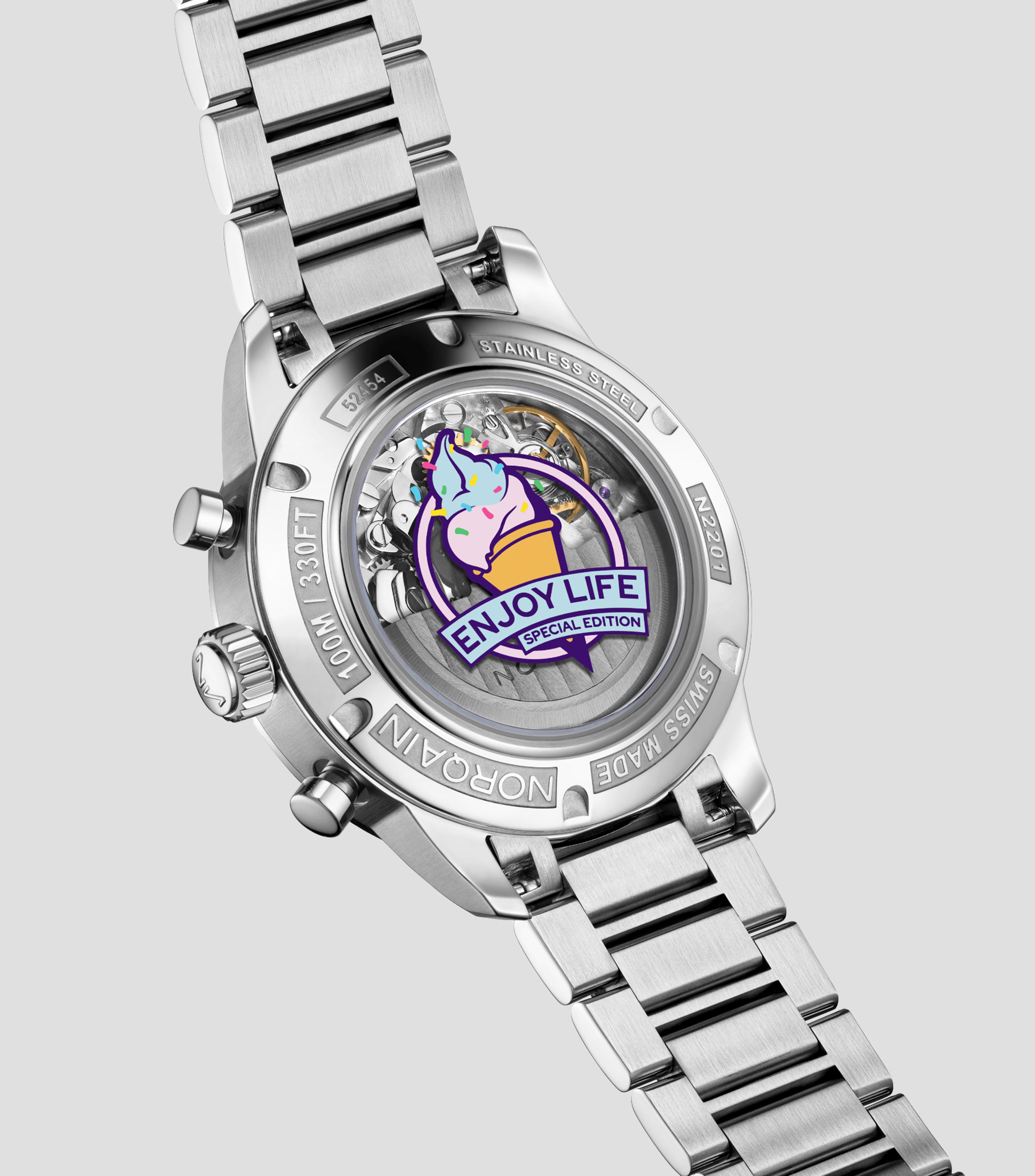 Reloj para Hombre Freedom Chrono “Enjoy Life Sprinkles” Edición Especial, Plateado