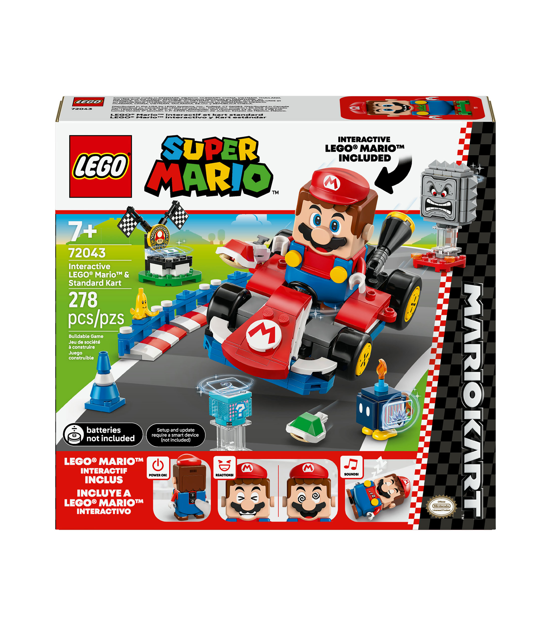 Lego Super Mario Mario Kart – Lego Mario interactivo y Kart estándar 72043