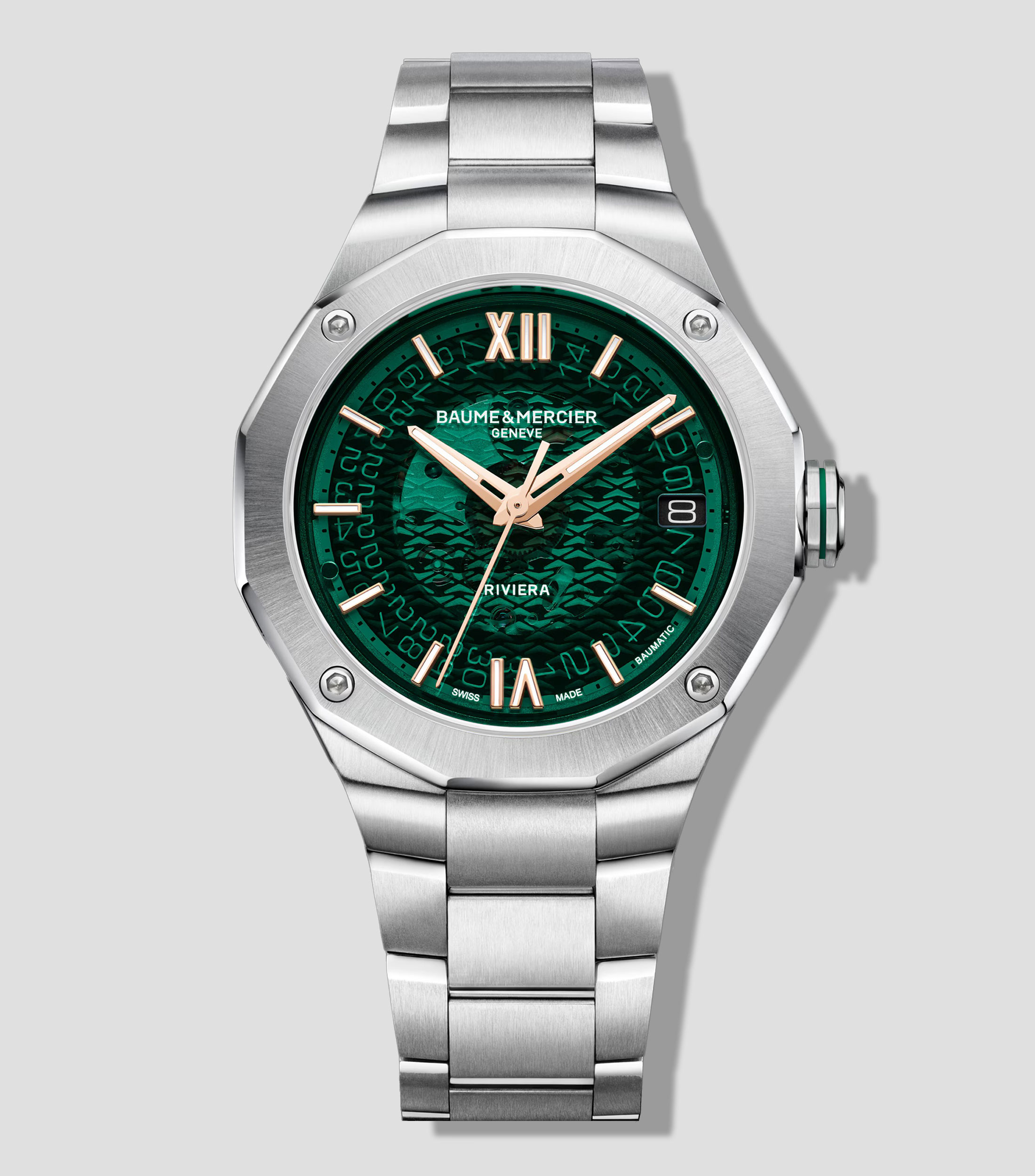 Reloj para Hombre Riviera 10770 Casual, Plateado, Verde