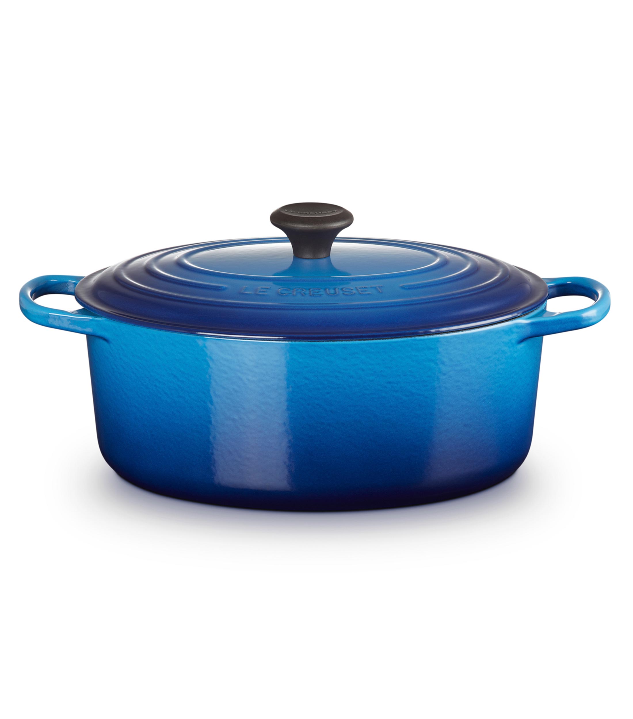 Cacerola ovalada en hierro colado 6.4 L Azul