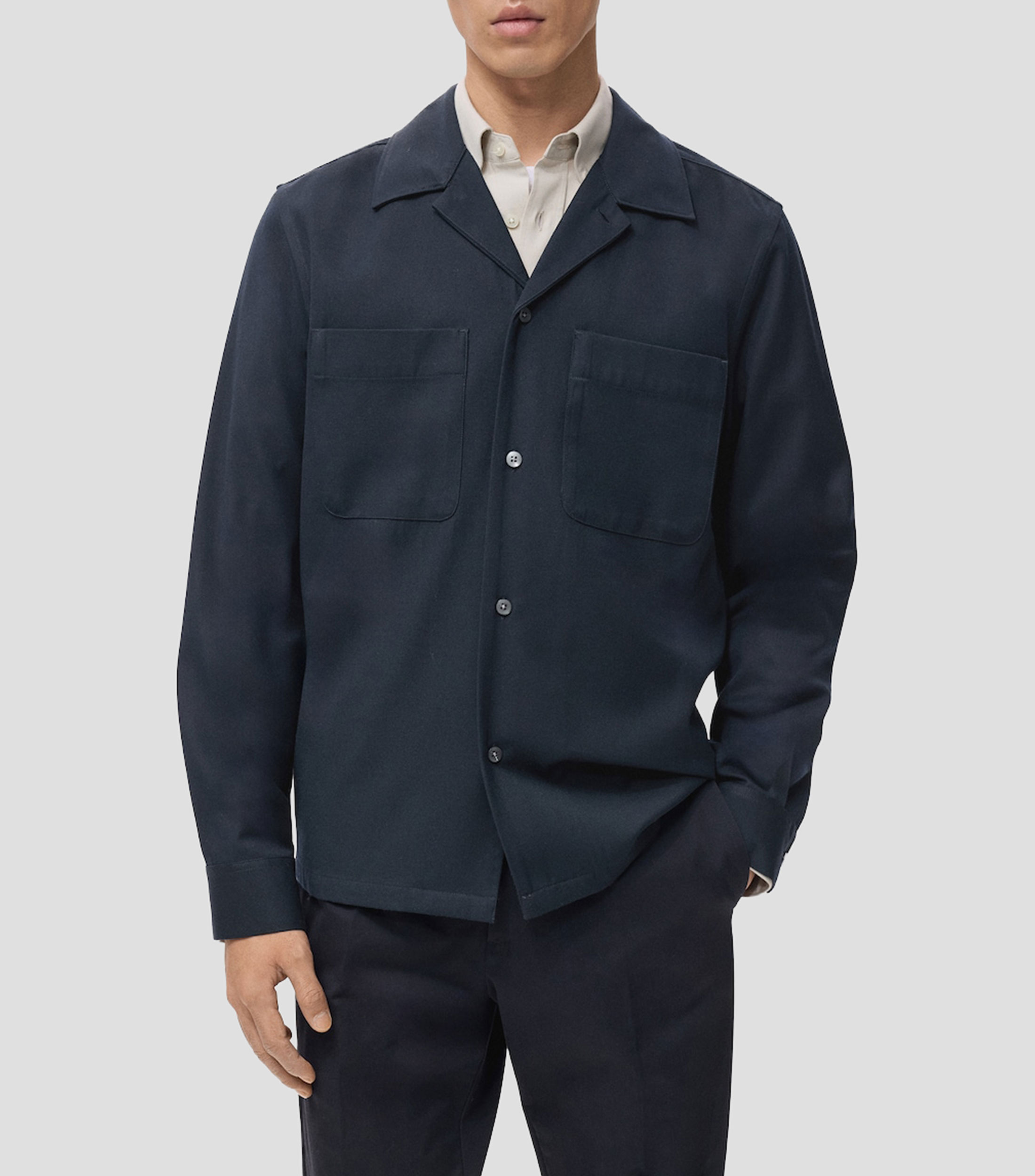 Sobrecamisa lisa manga larga Hombre