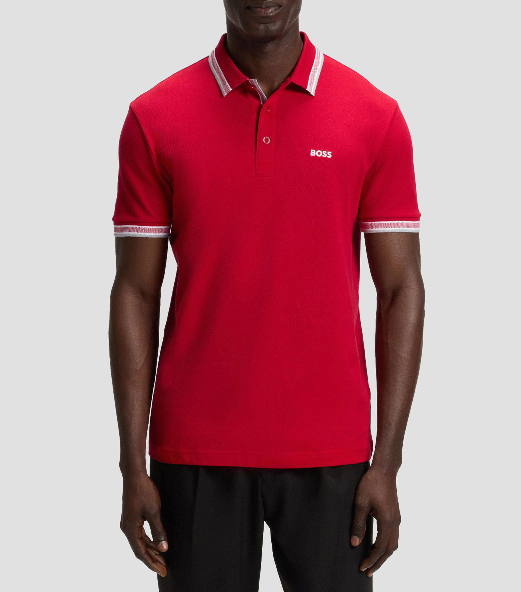 Polo BOSS Paddy de piqué de algodón con logo en el reverso del cuello Hombre