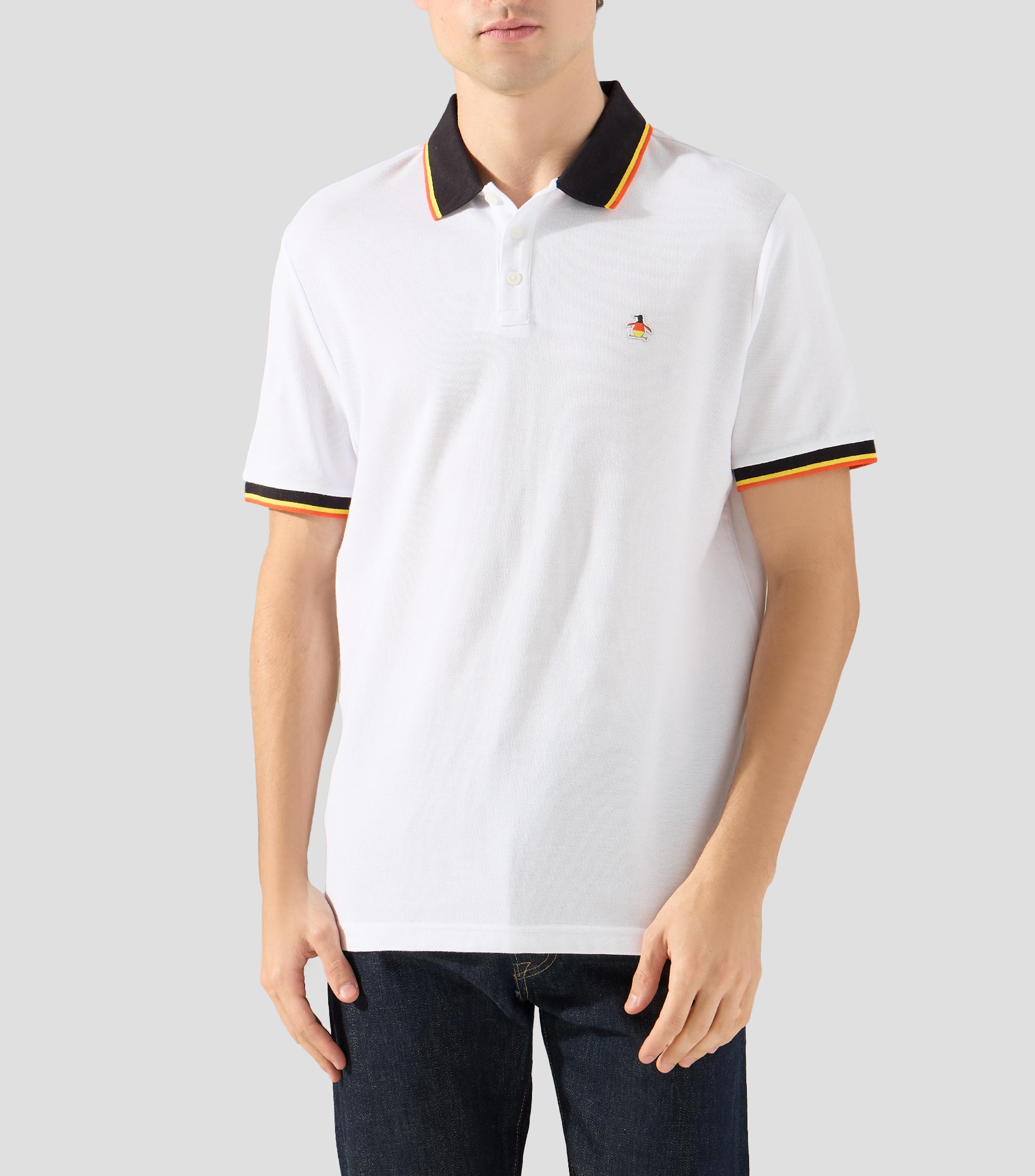 Playera tipo polo con manga corta lisa Hombre