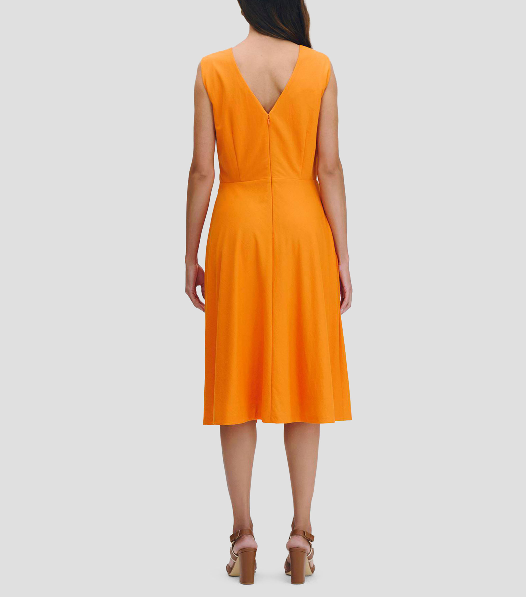 Vestido Fit And Flare Escote V Con Envolvente Fijo Mujer