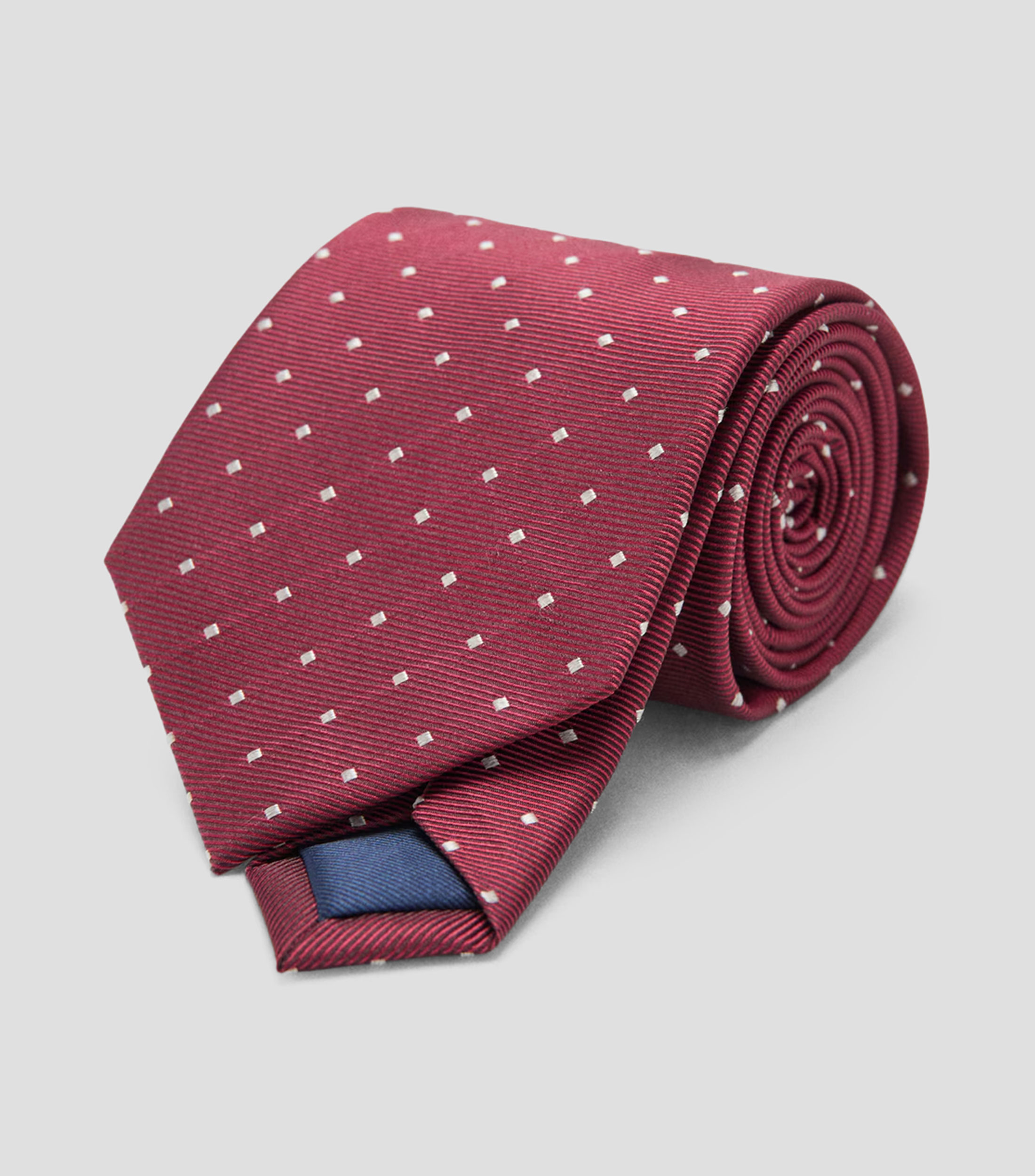 Corbata ancha en seda con microdiseño Hombre