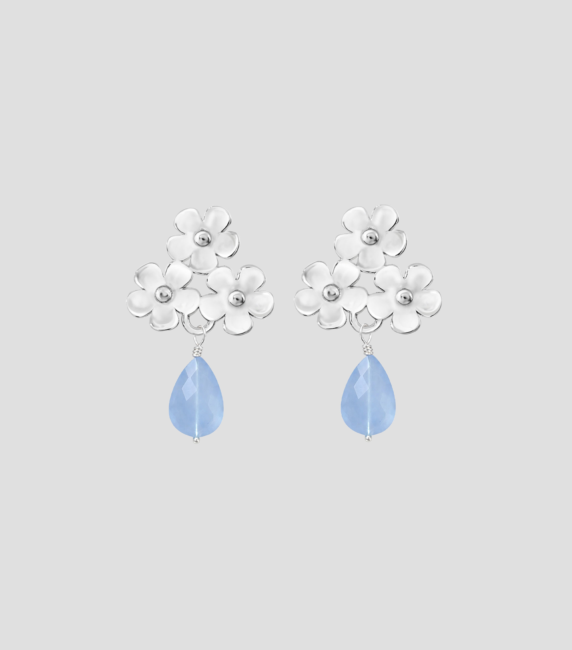 Broqueles en Plata .925 flores Mujer