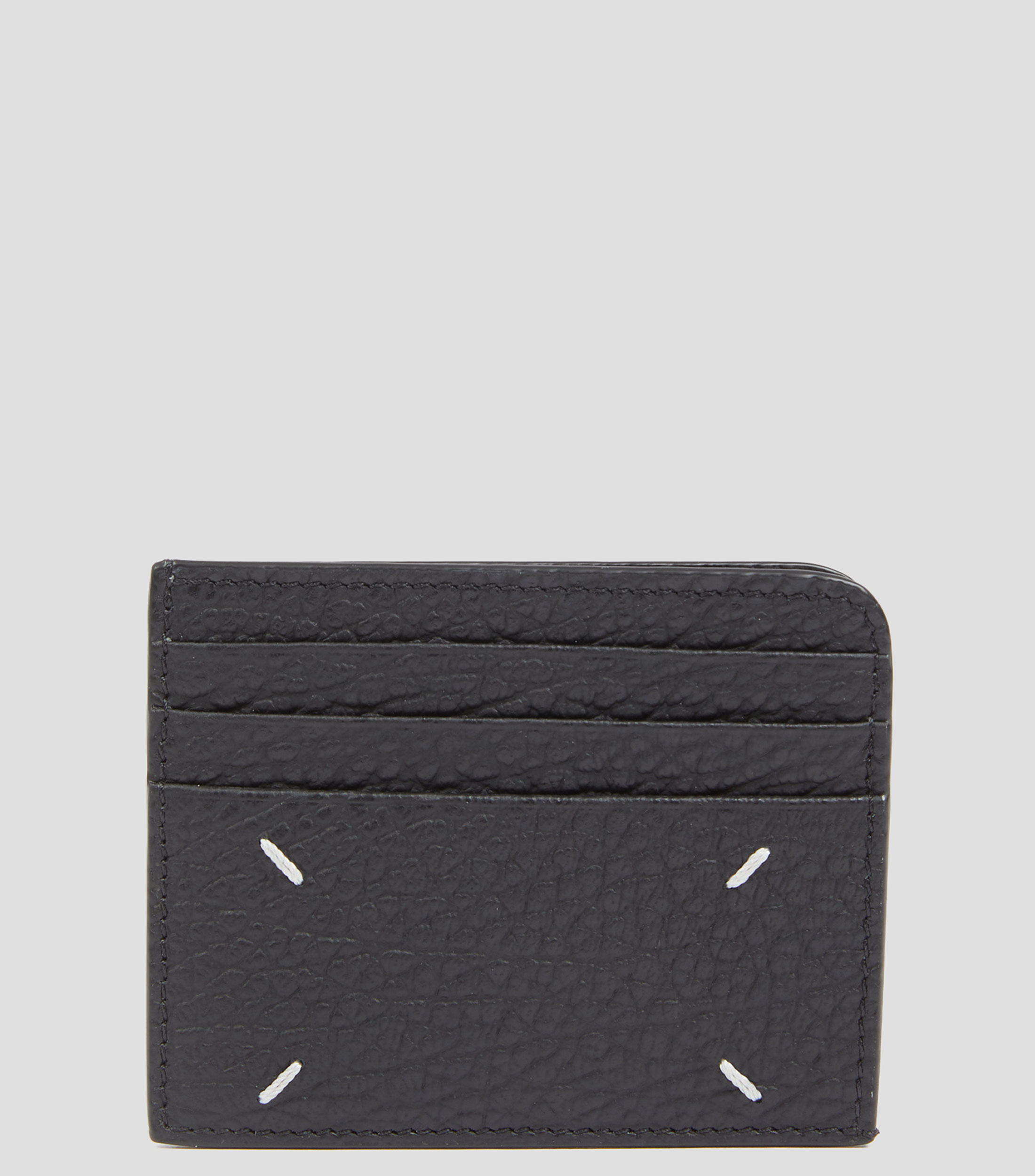 Tarjetero en piel four stitches liso Unisex