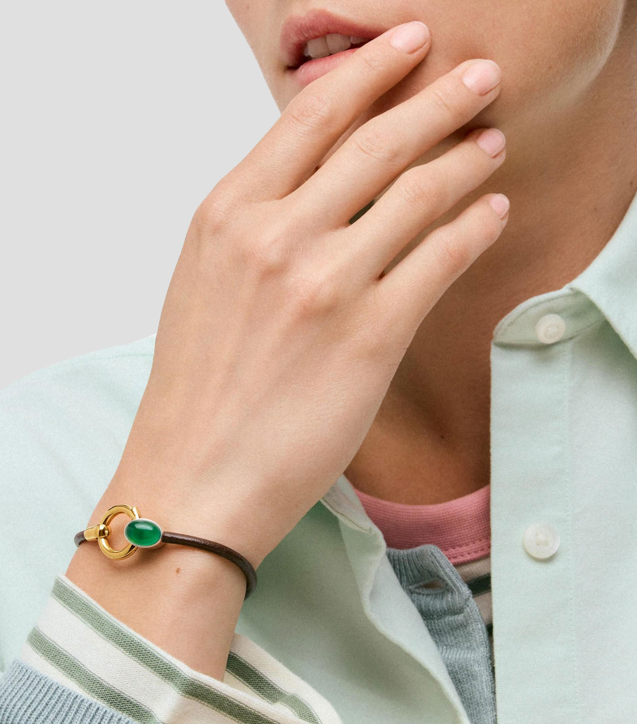 Pulsera con rodonita motivo argolla Tous Gem Power Mujer