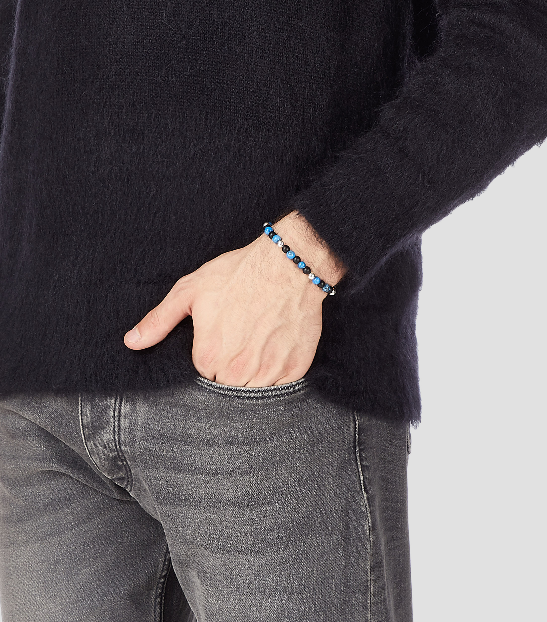 Pulsera Pink and Gray Eye Tiger Hombre