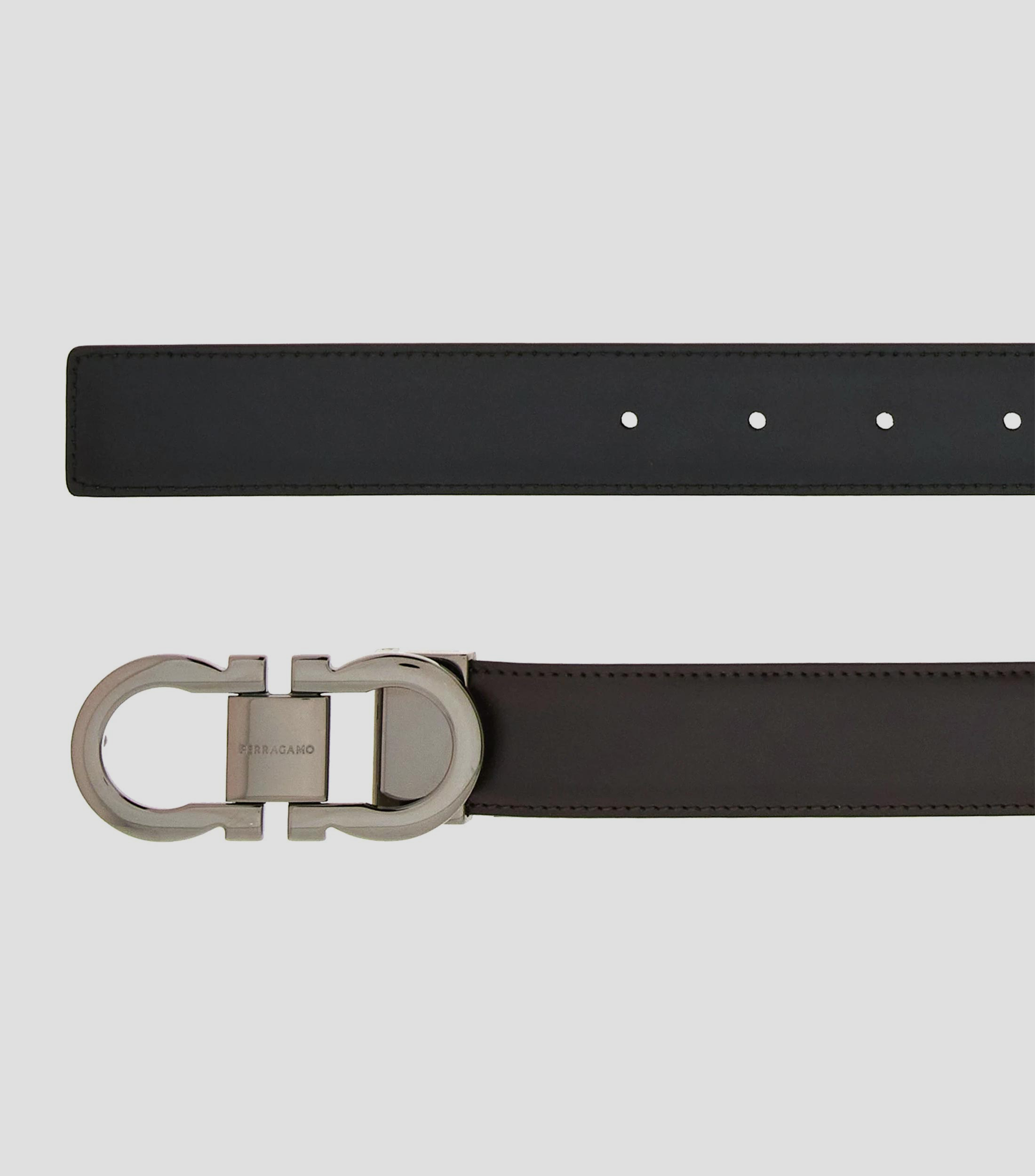 Cinturon reversible y ajustable Gancini Hombre
