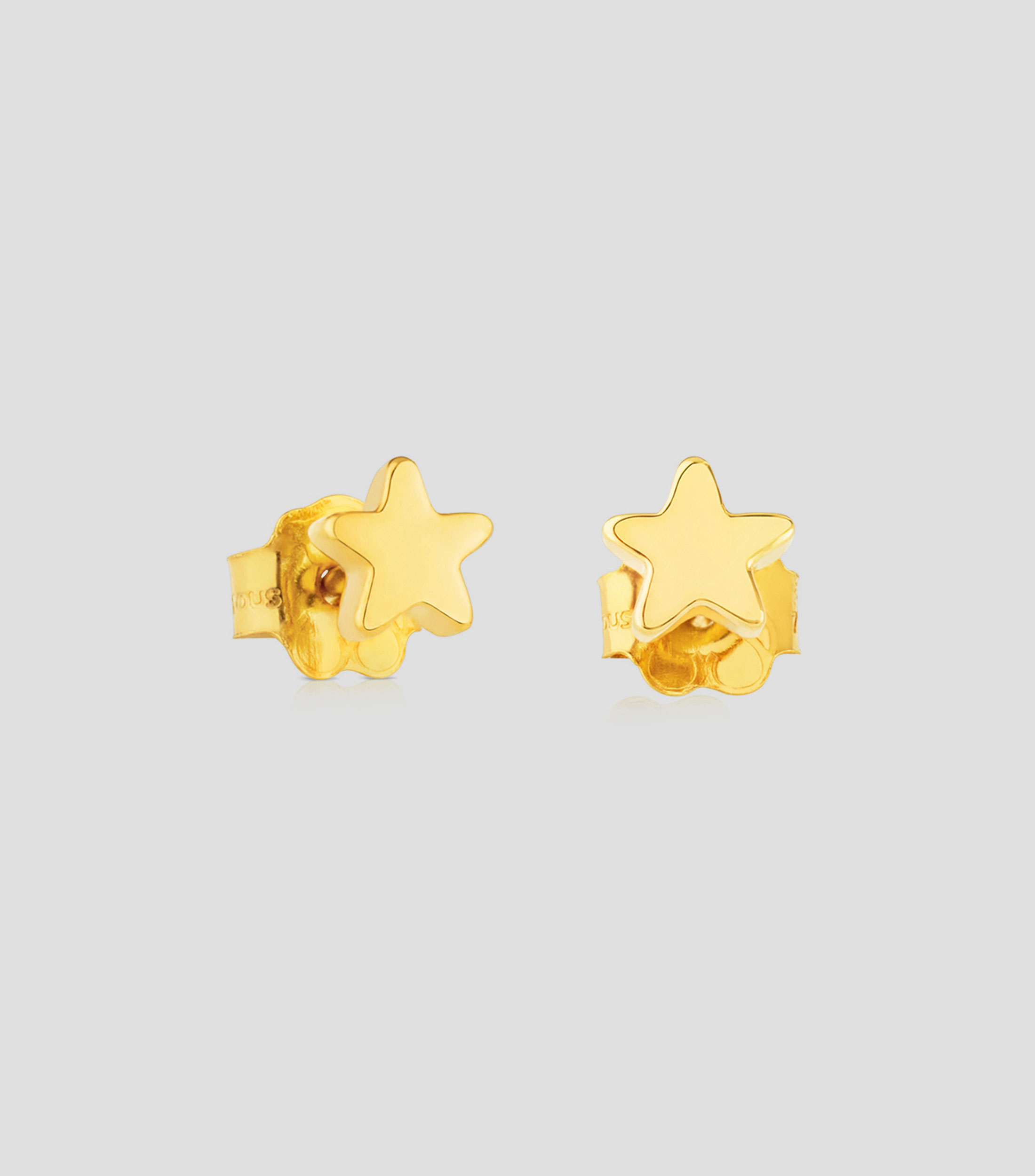 Aretes en oro amarillo de 18 kilates con forma de estrellas XXS Mujer