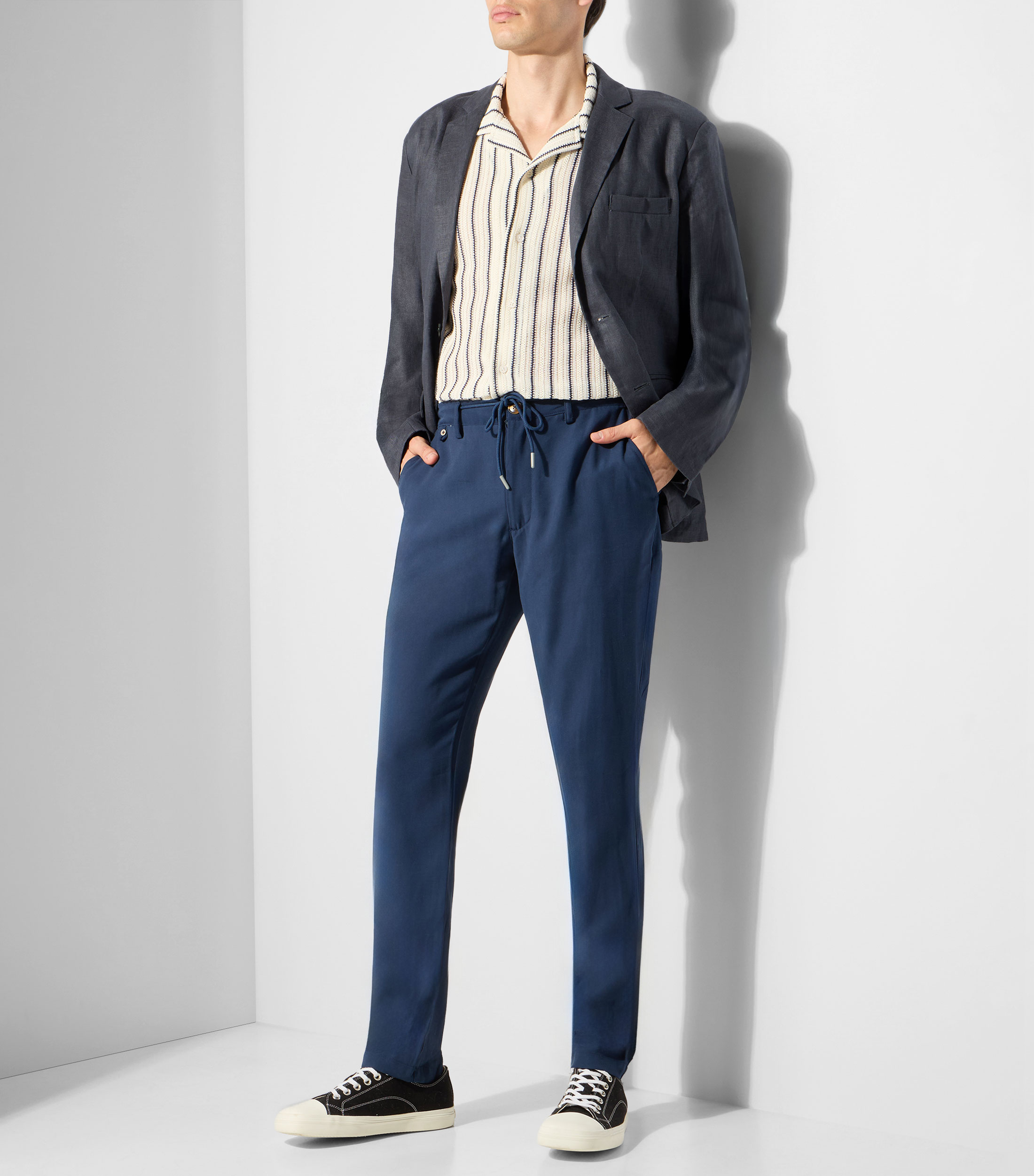 Camisa de rayas con manga corta Hombre