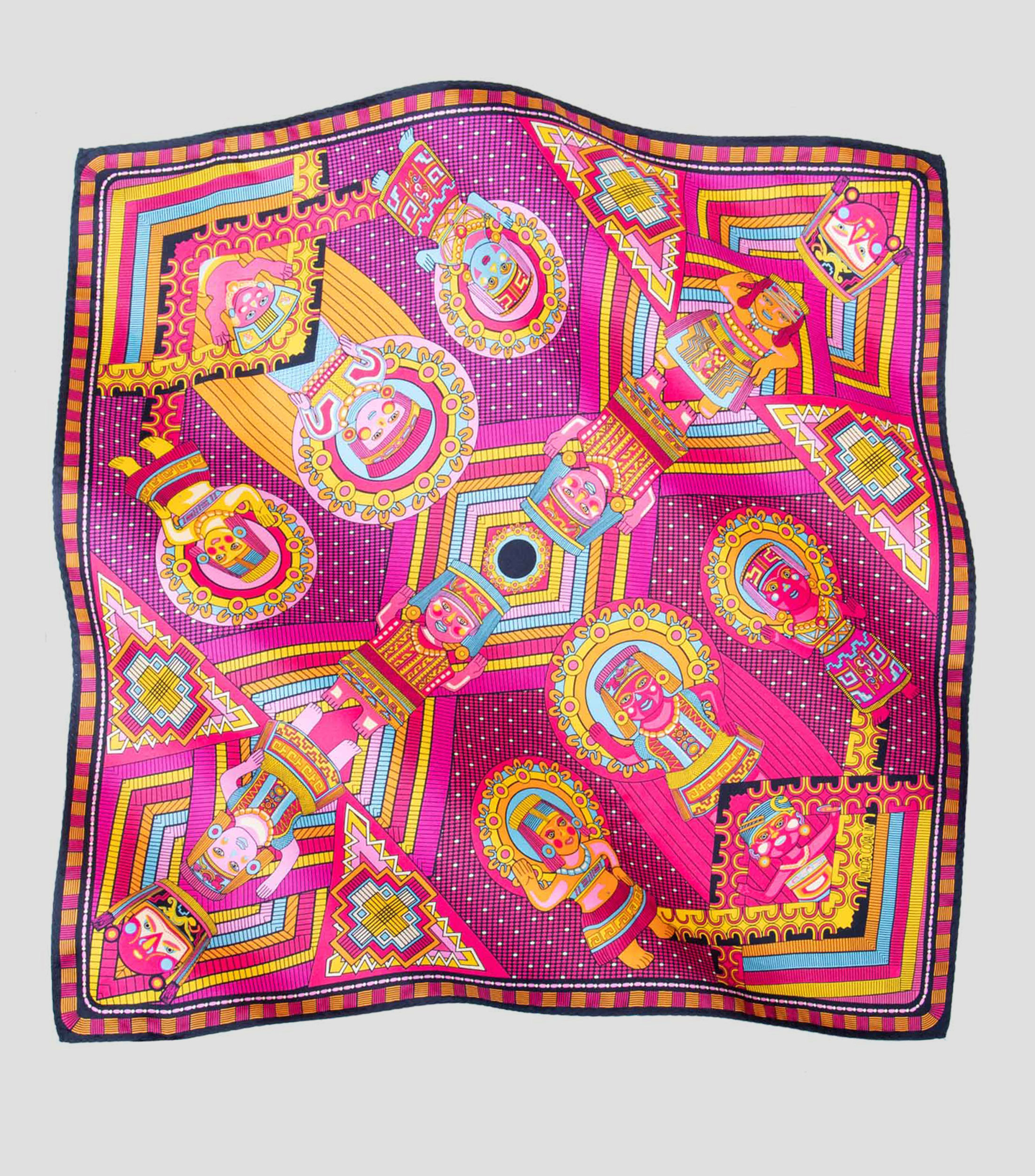 Mascada de seda estampada Mujer