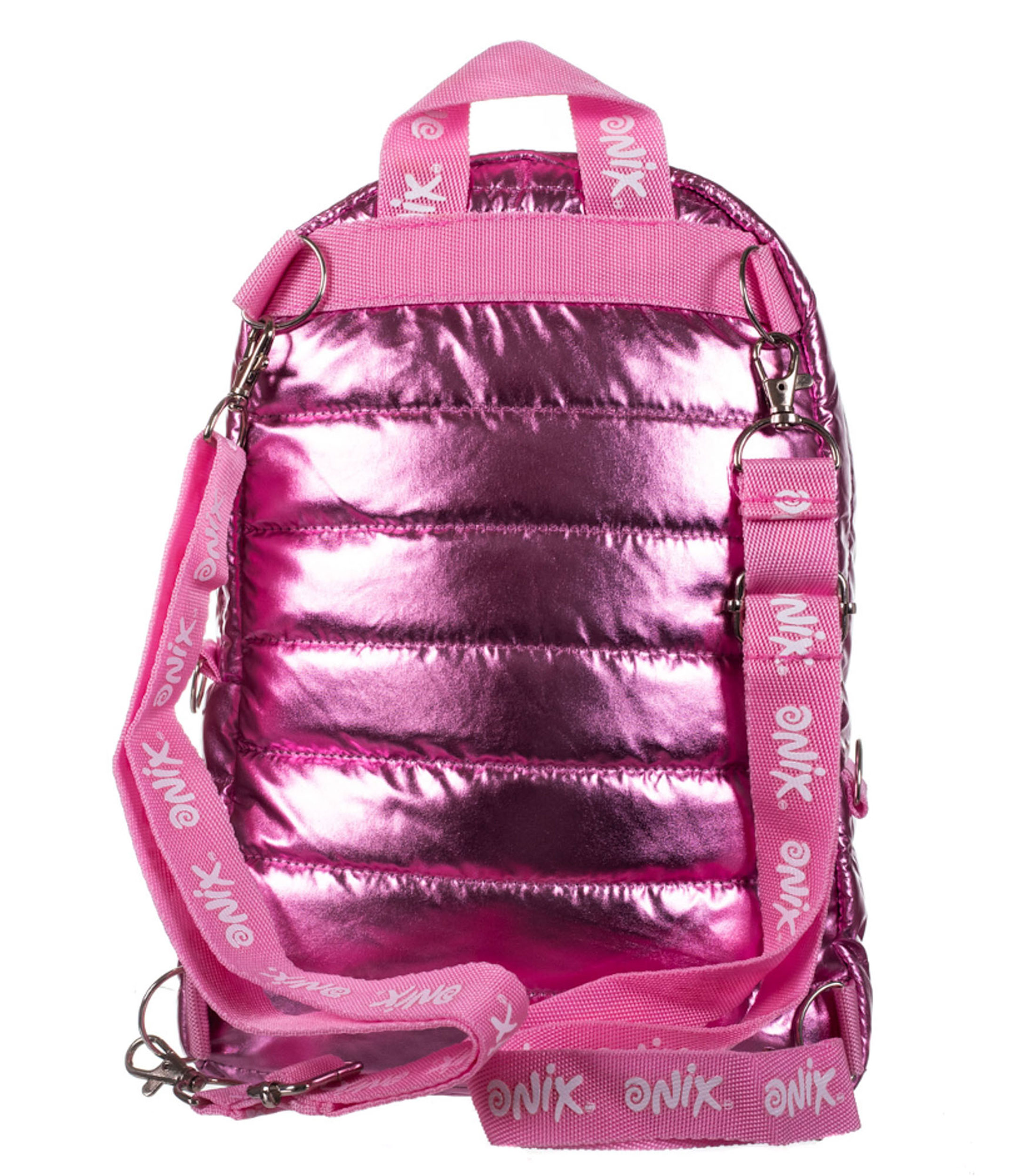 Bolso backpack plateado Space Holo Rainbow capitonado Niña
