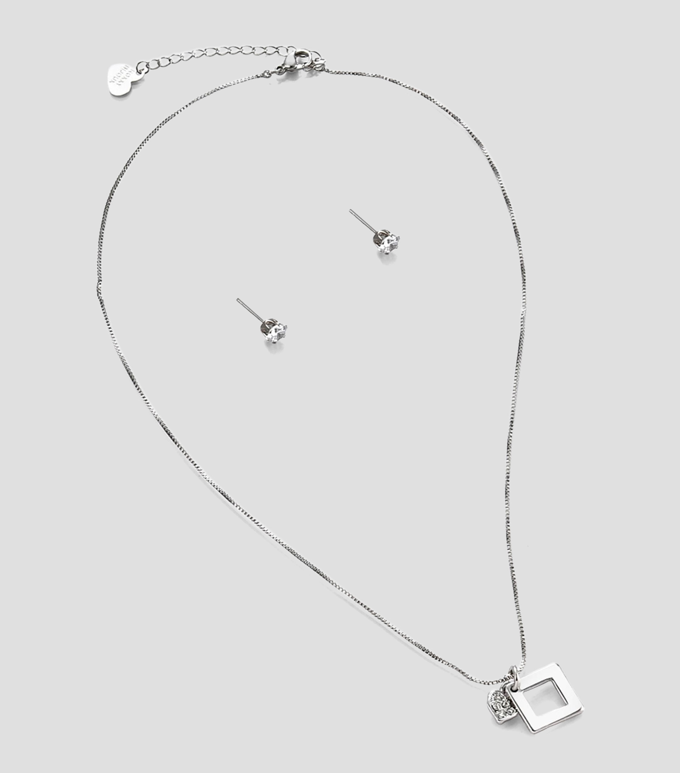 Set de collar y aretes en forma geométrica Mujer