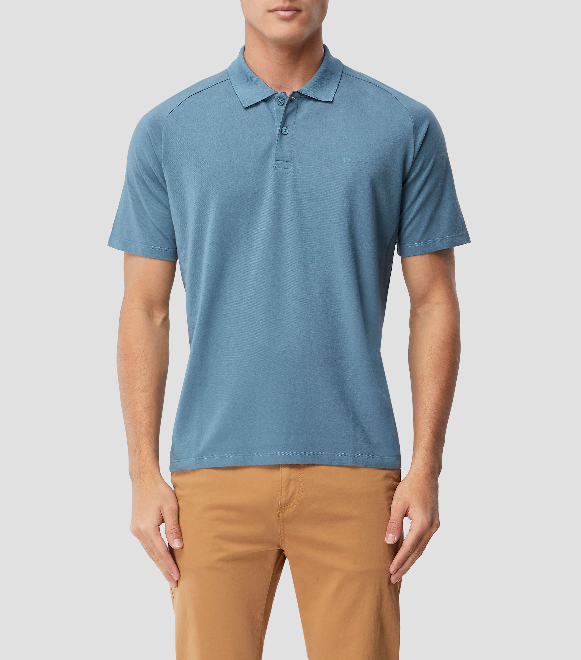 Playera tipo polo manga corta lisa Hombre