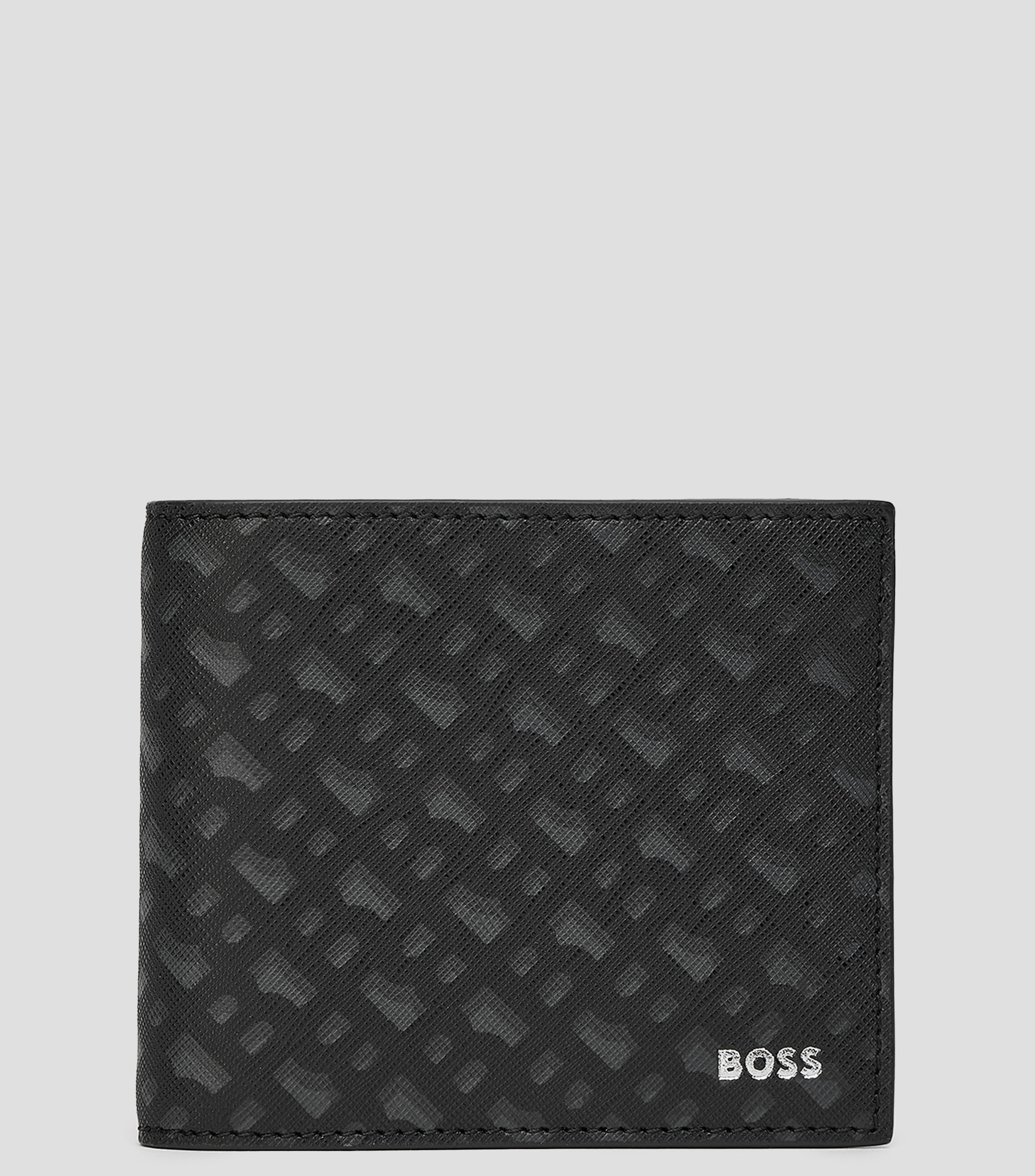 Cartera con monograma y logotipo metalizado en relieve Hombre
