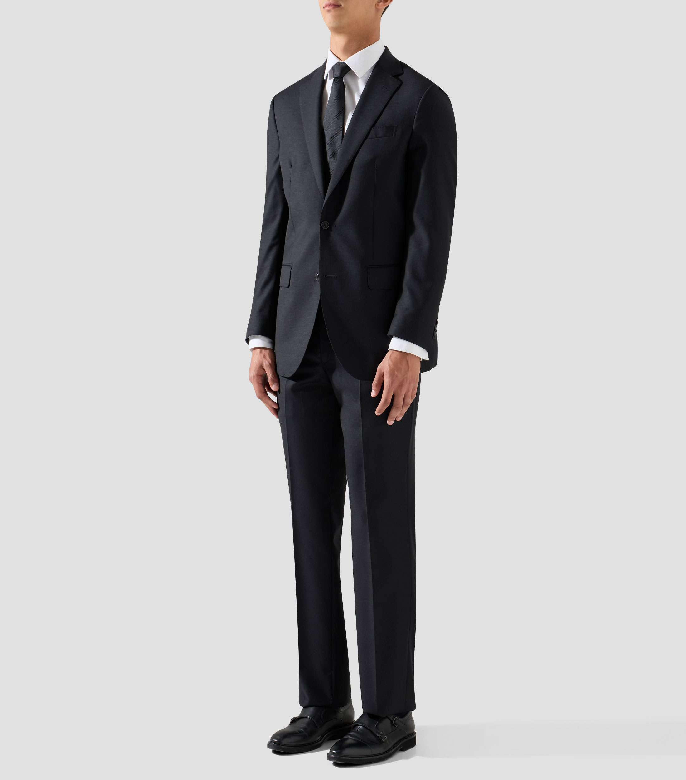 Traje de lana corte regular liso Hombre