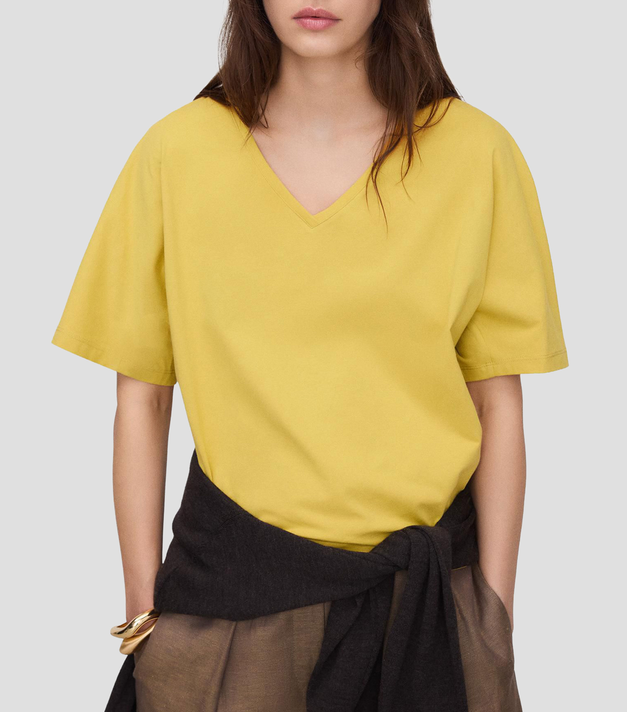 Playera cuello V manga corta lisa PYRATEX Mujer