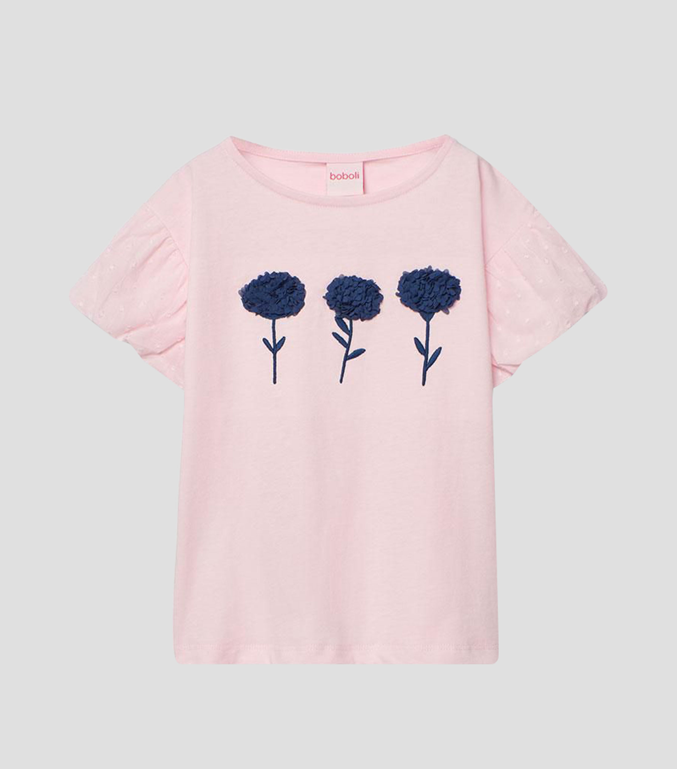 Playera cuello redondo manga corta lisa Niña