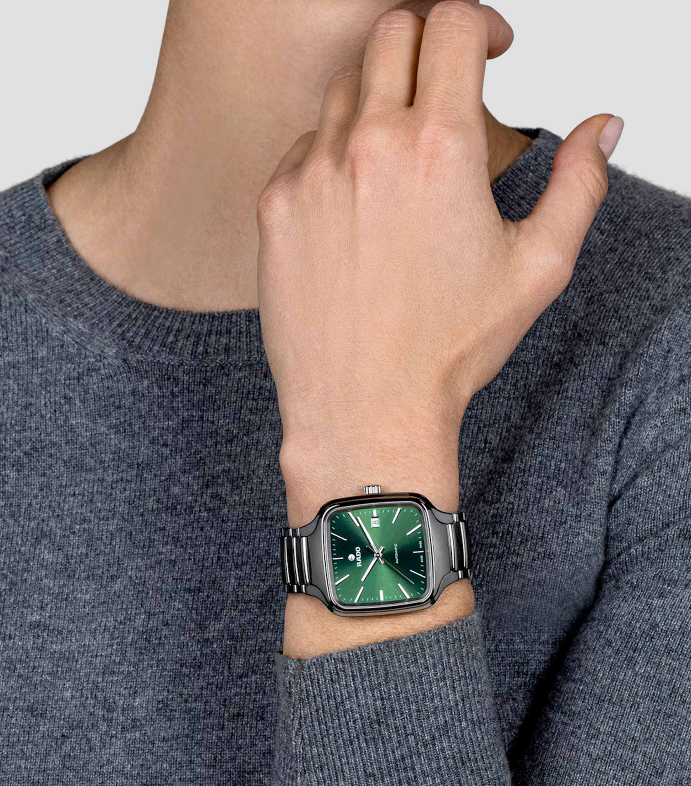 Reloj Unisex True Square casual, Gris, Verde