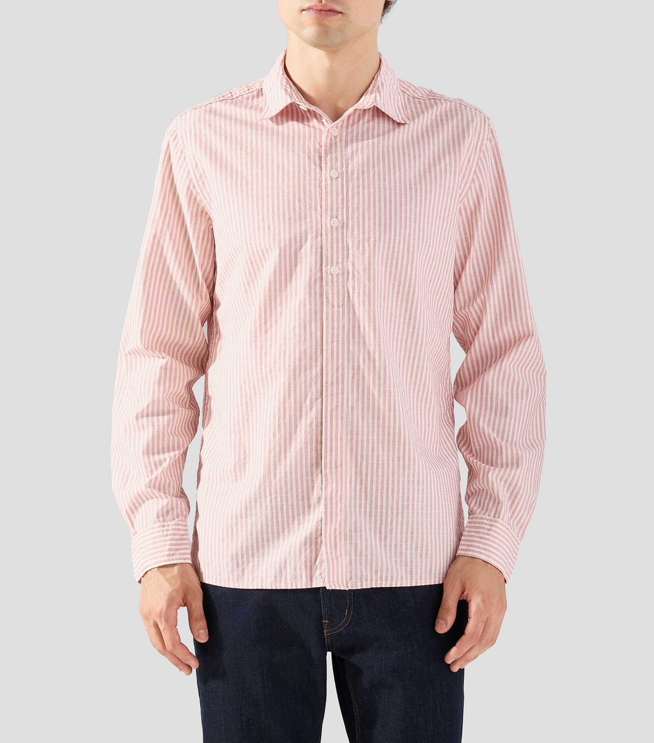 Camisa con rayas manga larga Hombre