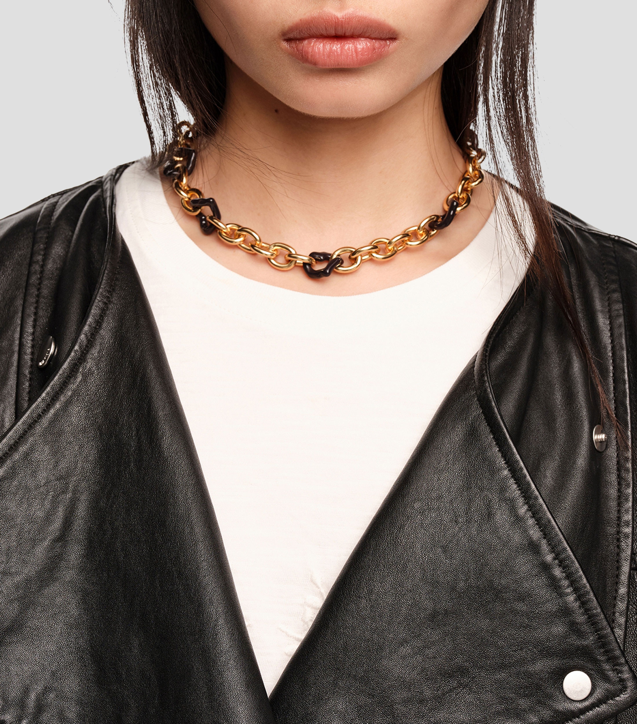 Collar corazones con textura Mujer