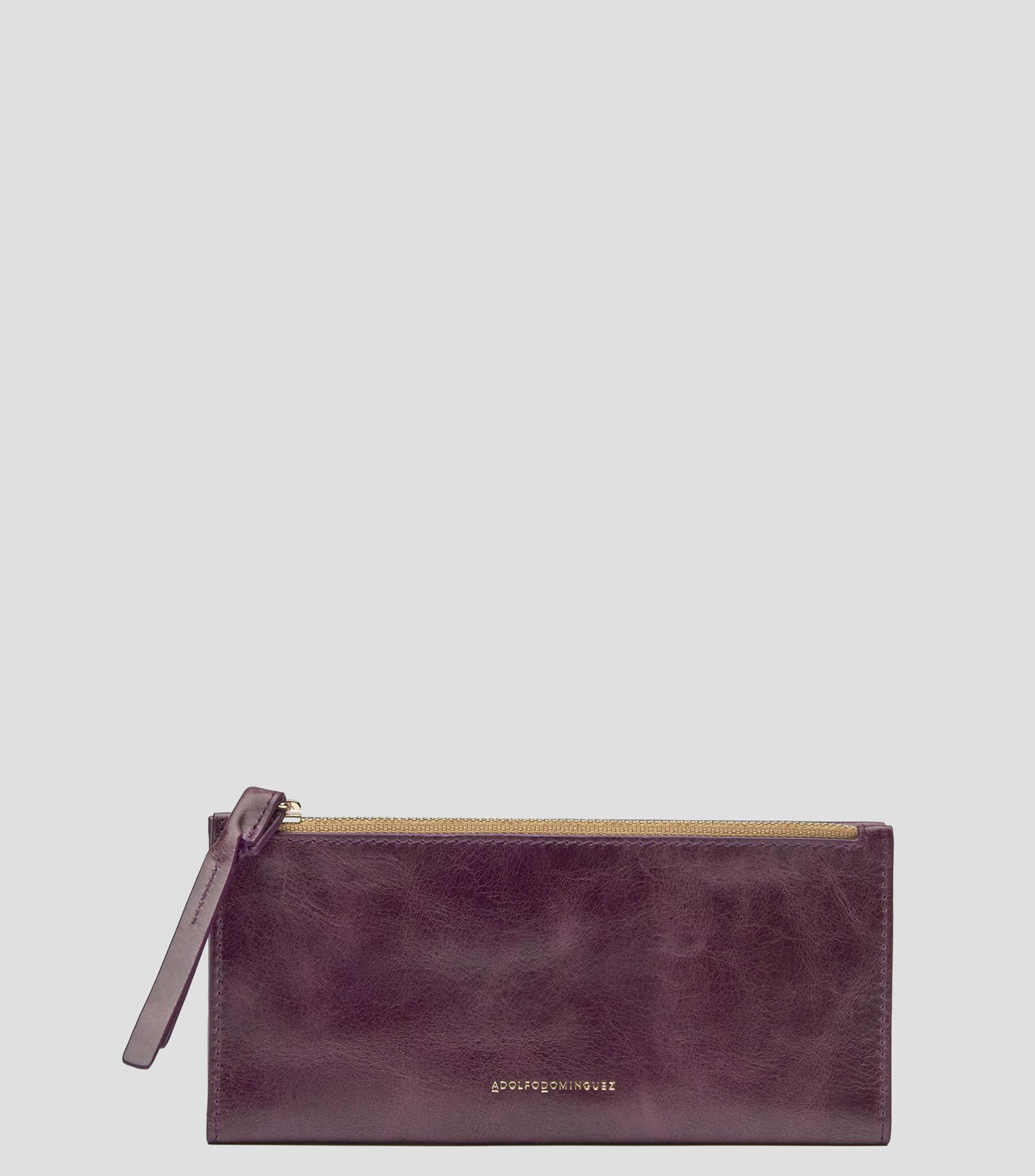 Cartera en piel Orión lisa Mujer