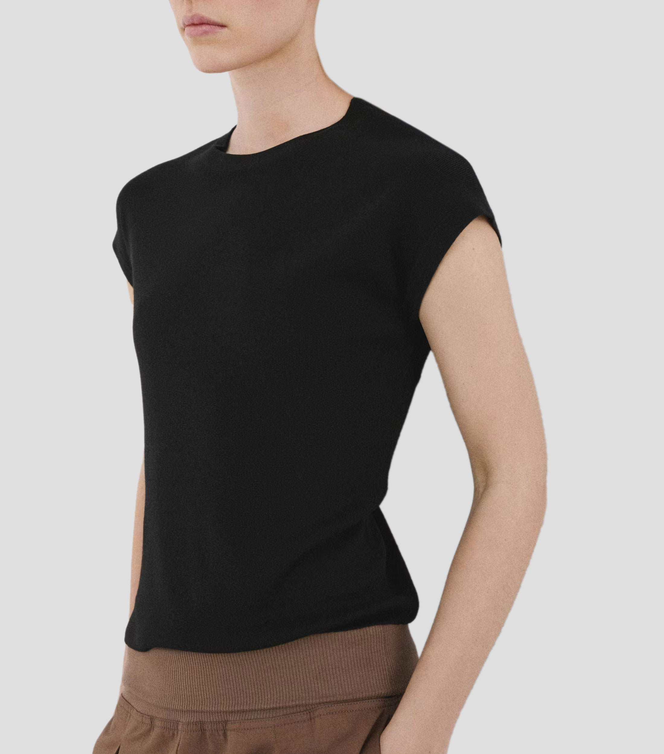 Playera cuello redondo manga corta lisa Mujer