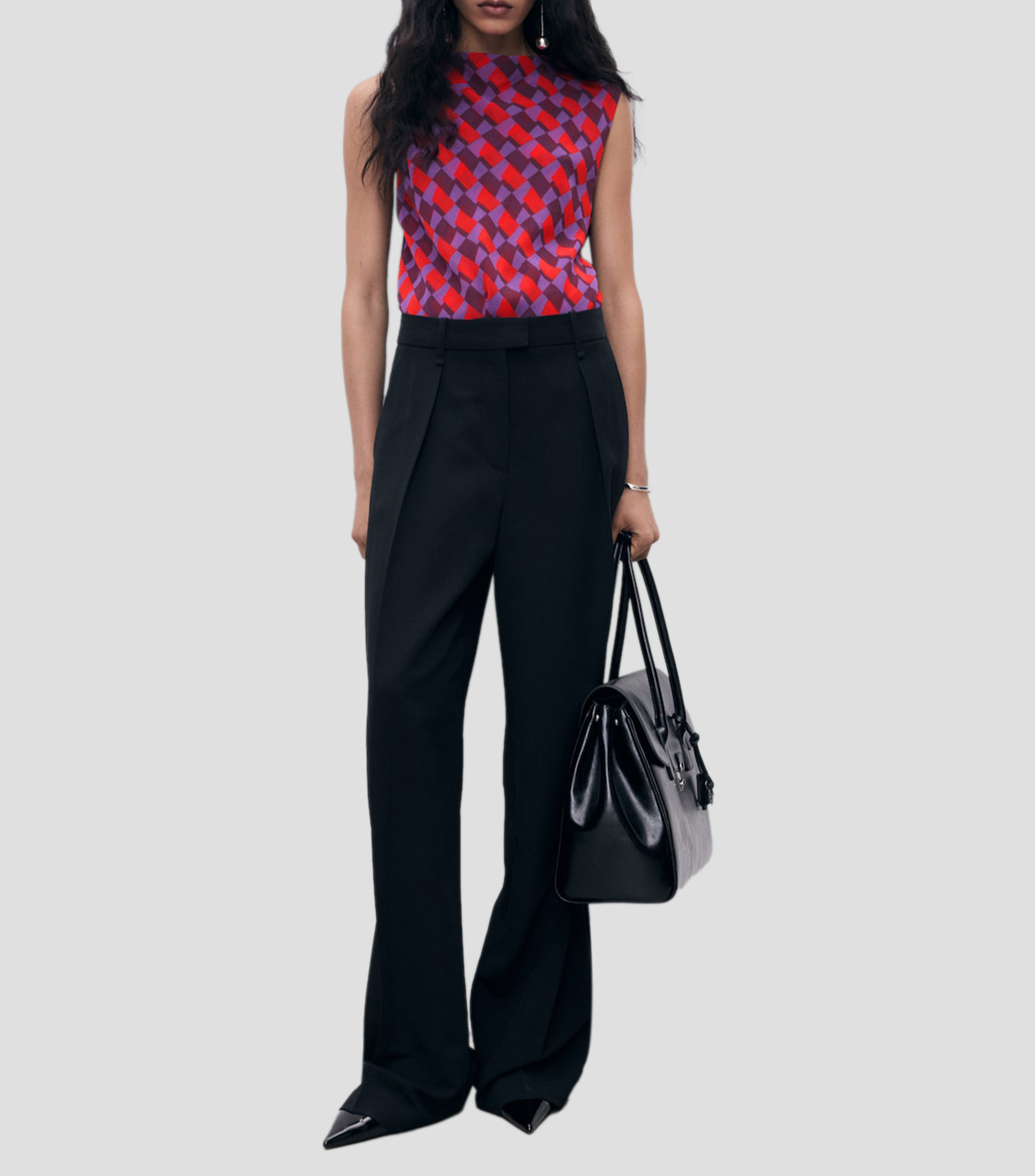 Blusa estampada sin mangas Mujer