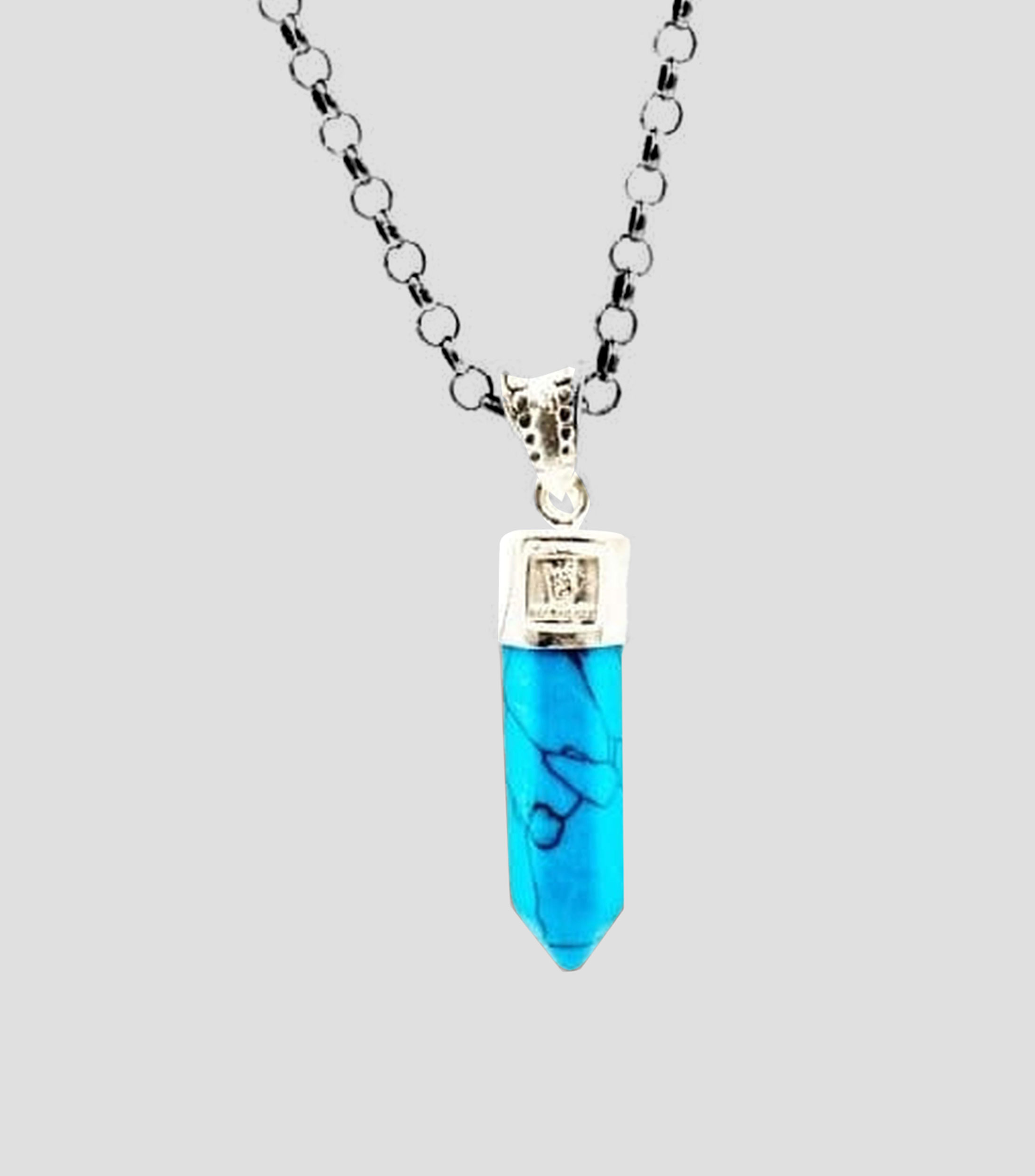 Dije en Plata .925 con Piedra Turquesa Hombre