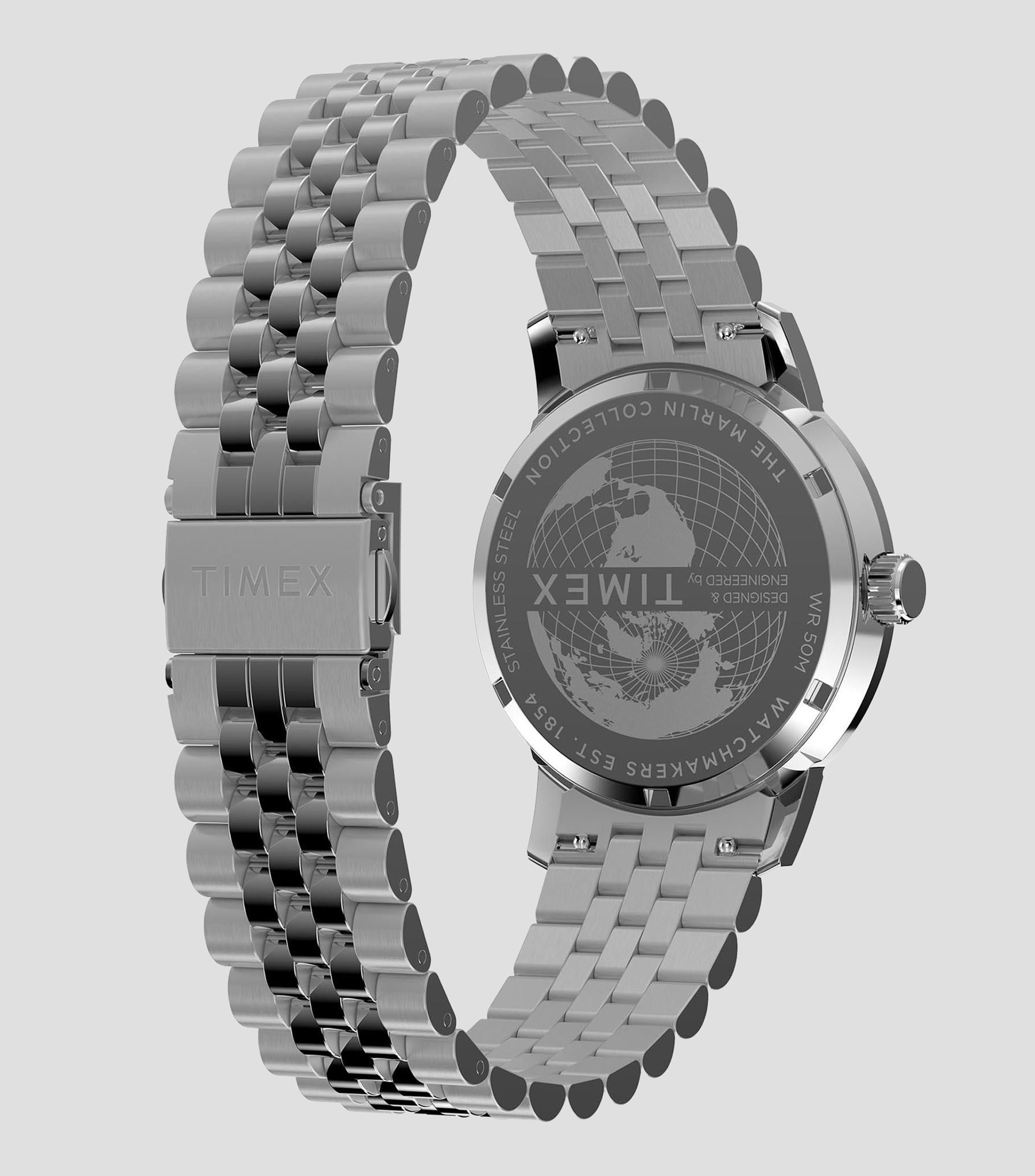 Reloj para Hombre Marlin Quartz GMT Casual, Plateado