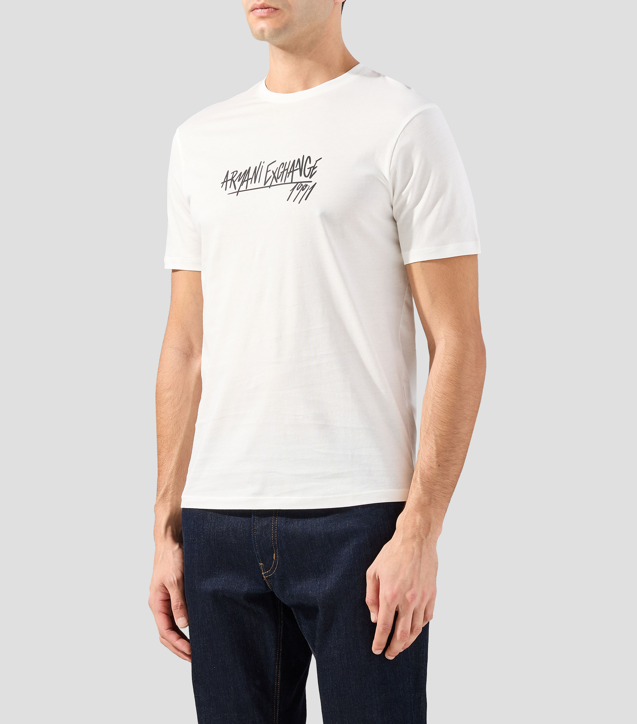 Playera cuello redondo manga corta estampada Hombre