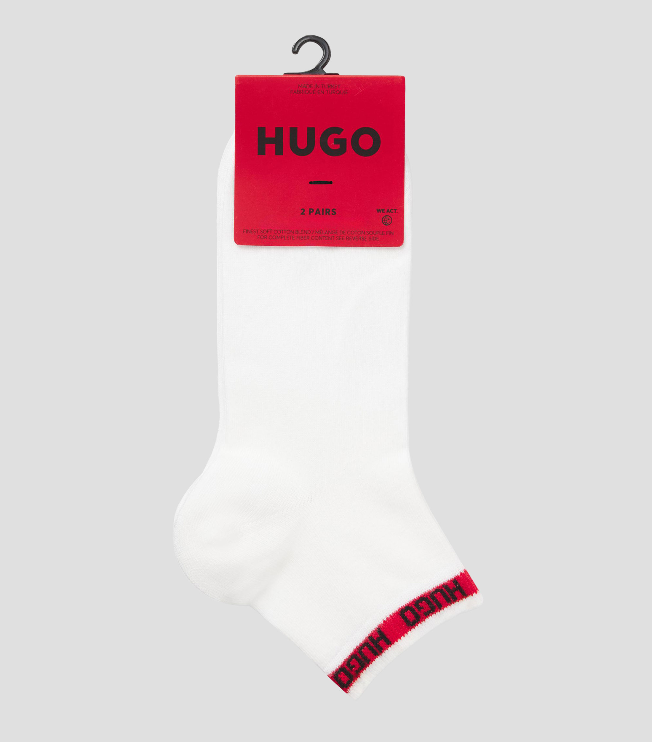 Set de dos pares de calcetines cortos con cinta con logo Hombre