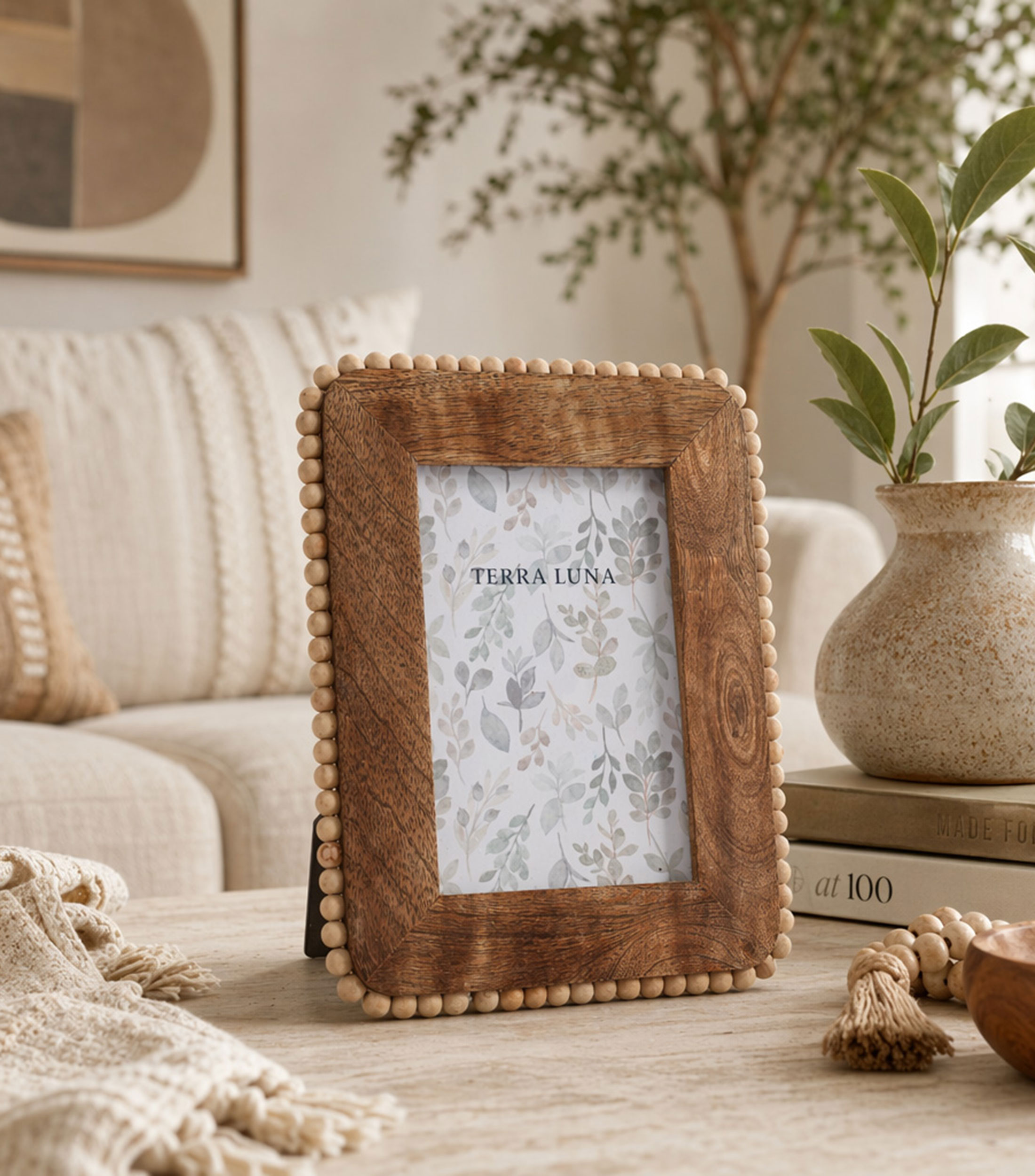 Portarretrato Beaded en madera