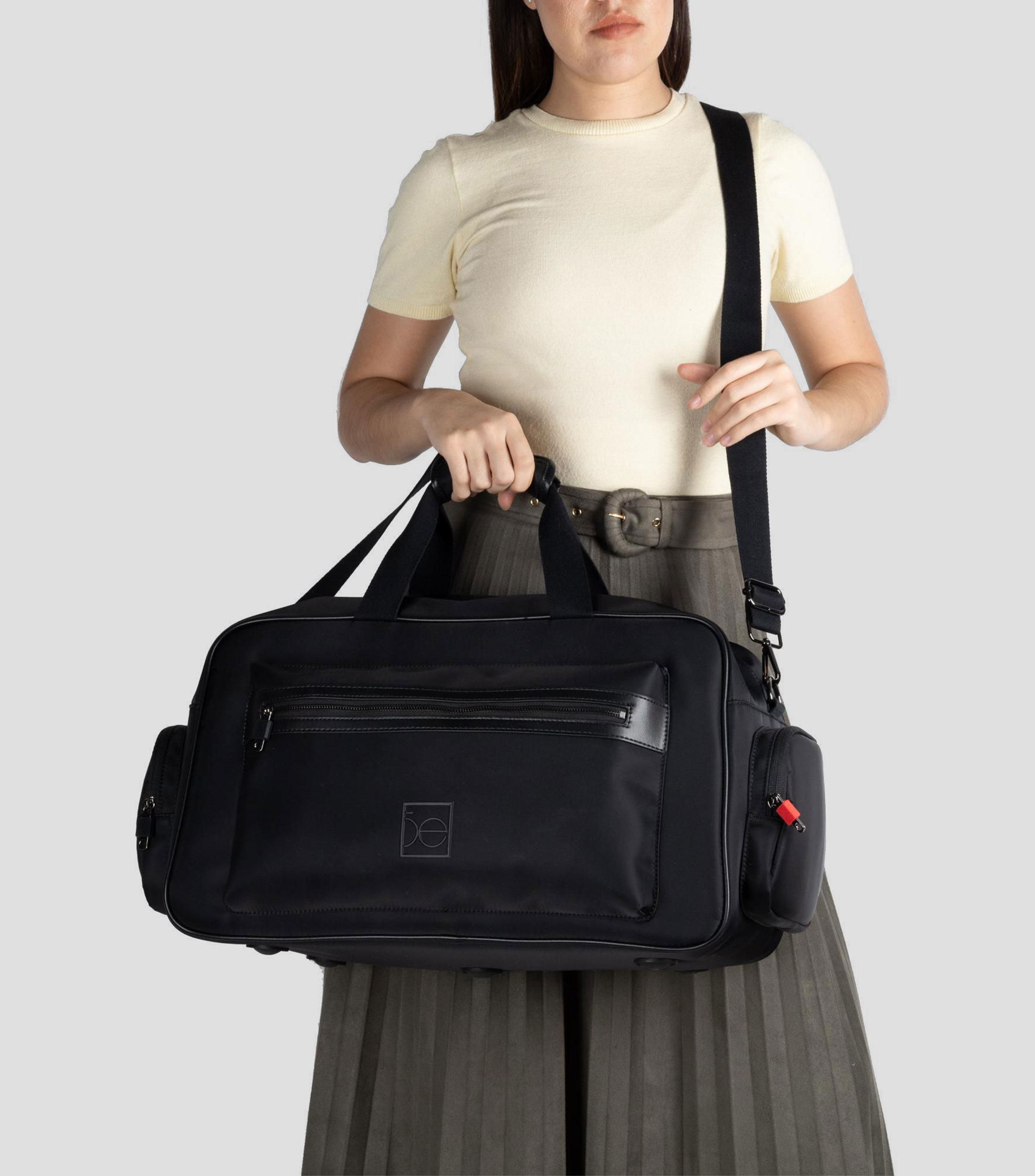 Duffle Bag con microdiseños negro