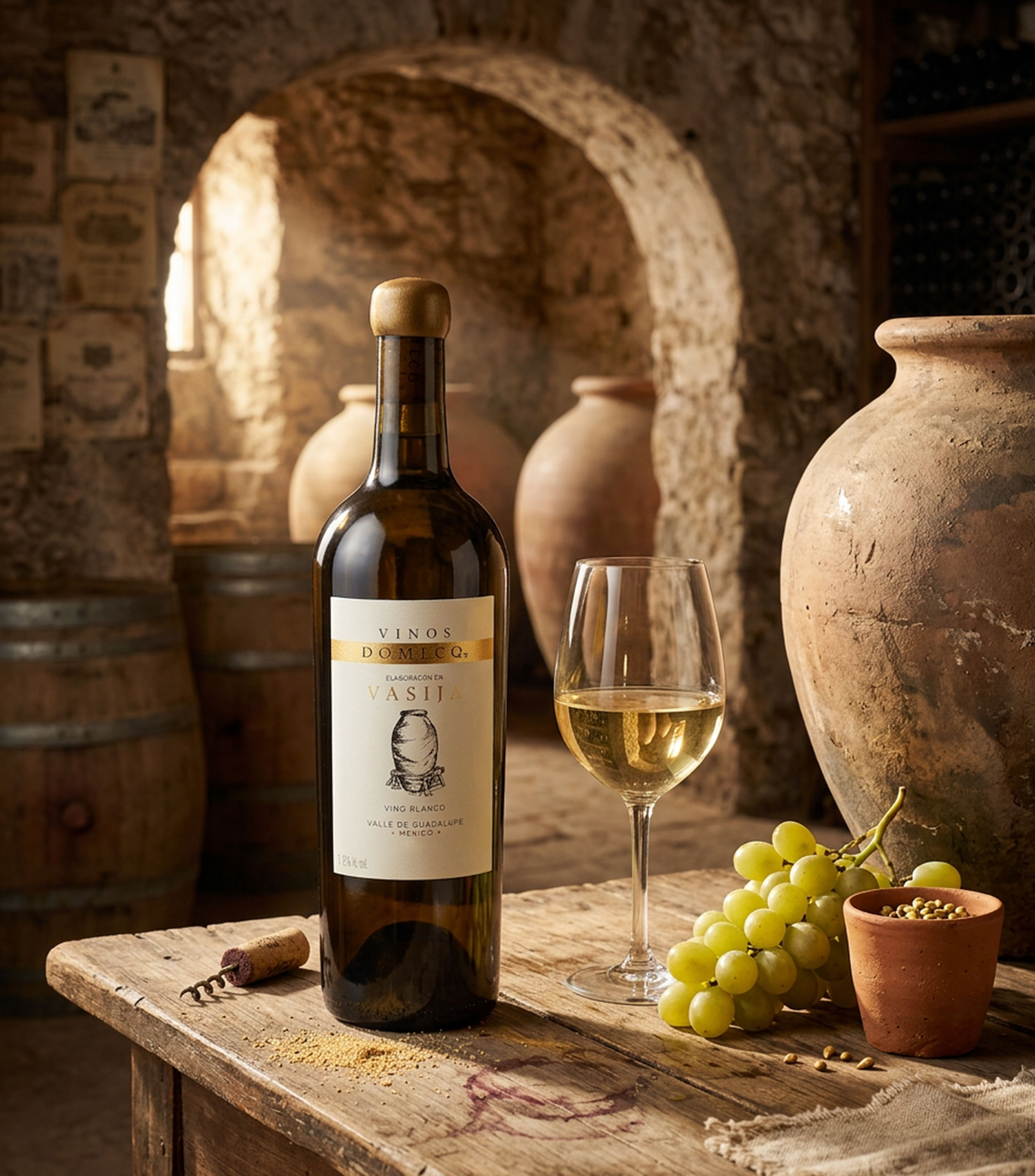 Vino blanco Albariño Vasija, México, 750 ml